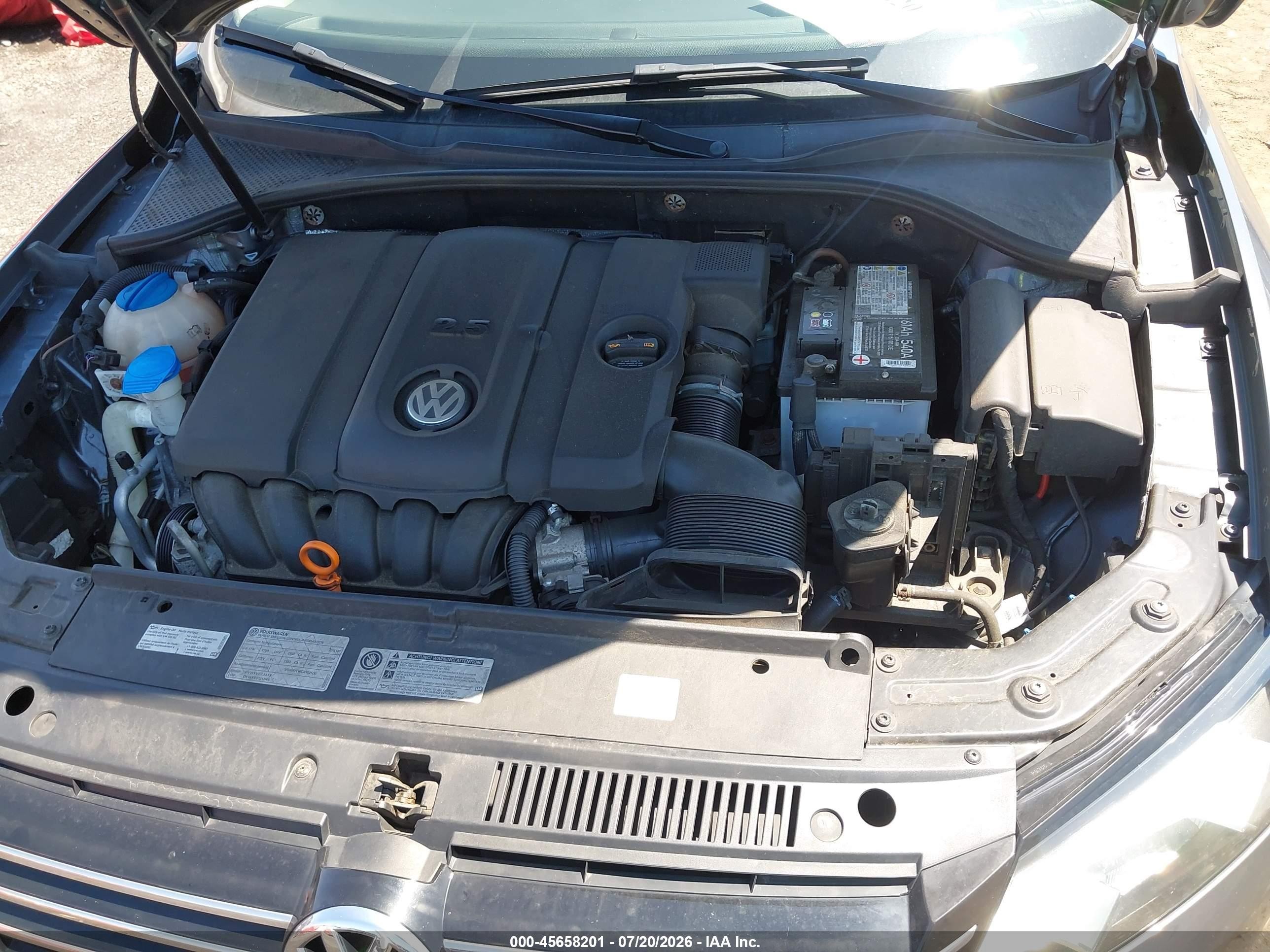 2013 Volkswagen Passat 2.5l Se Gray vin: 1VWBP7A37DC119980