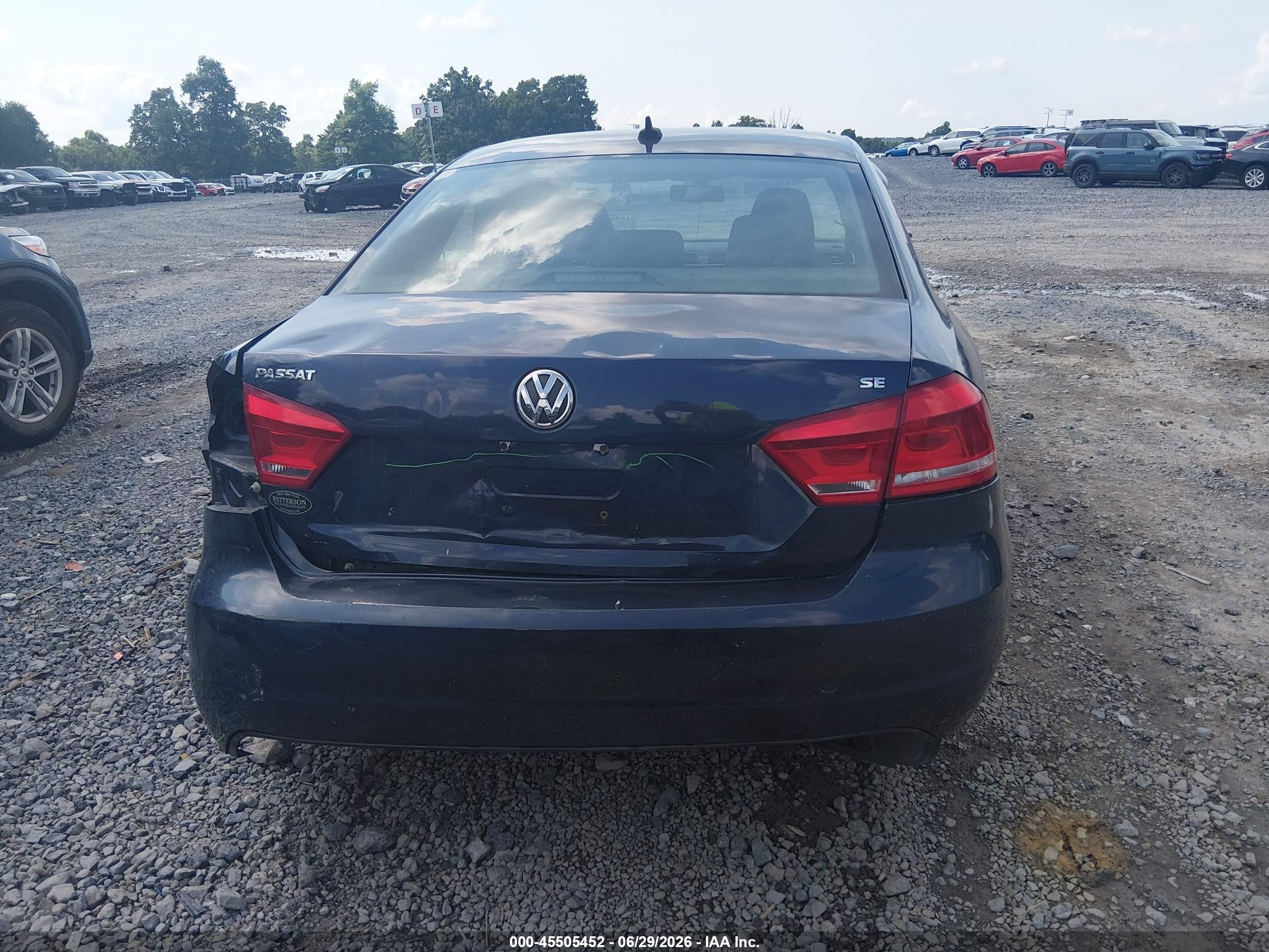 2012 Volkswagen Passat 2.5l Se Синий vin: 1VWBP7A38CC052238