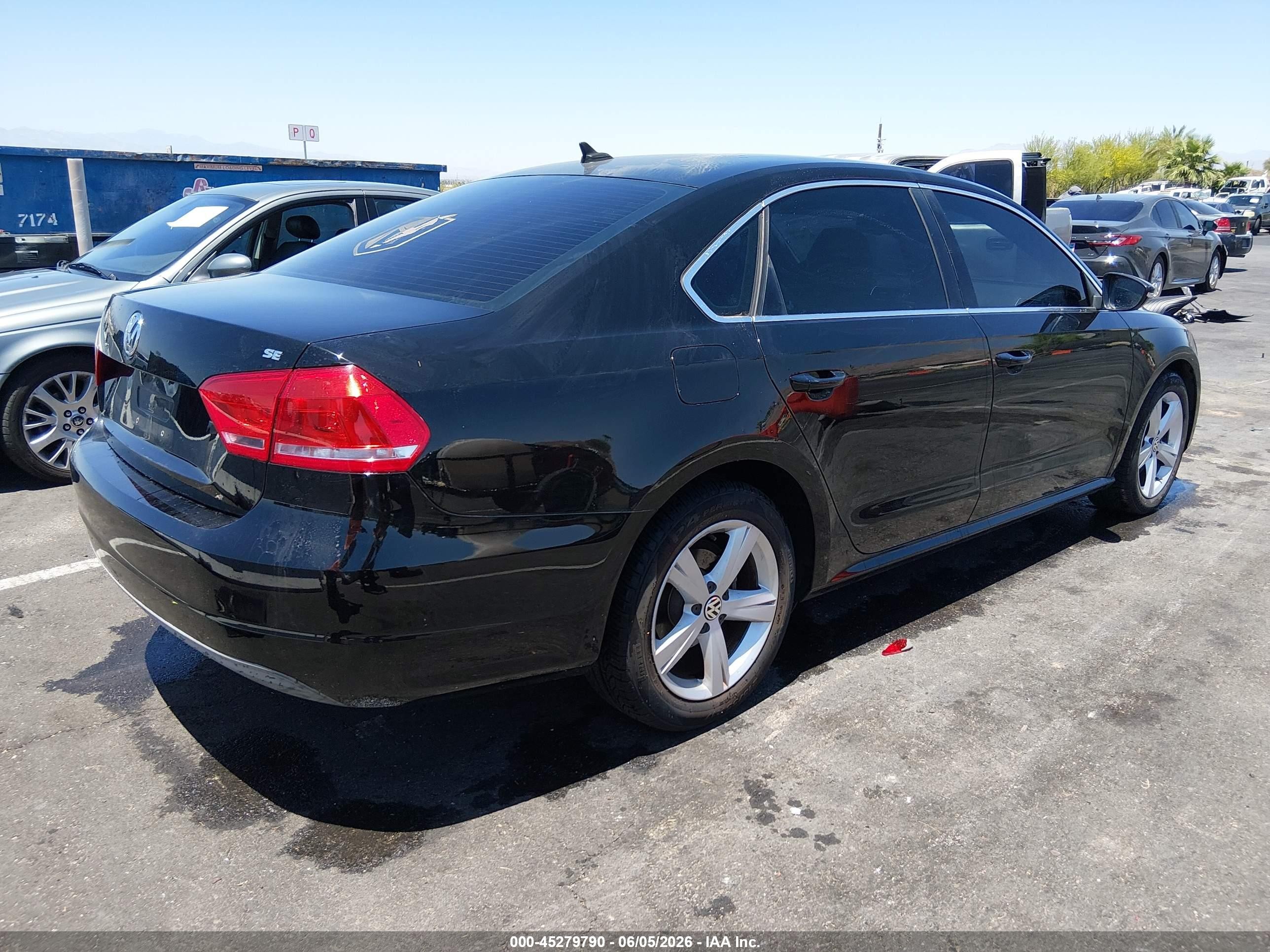 2012 Volkswagen Passat 2.5l Se Черный vin: 1VWBP7A38CC069329
