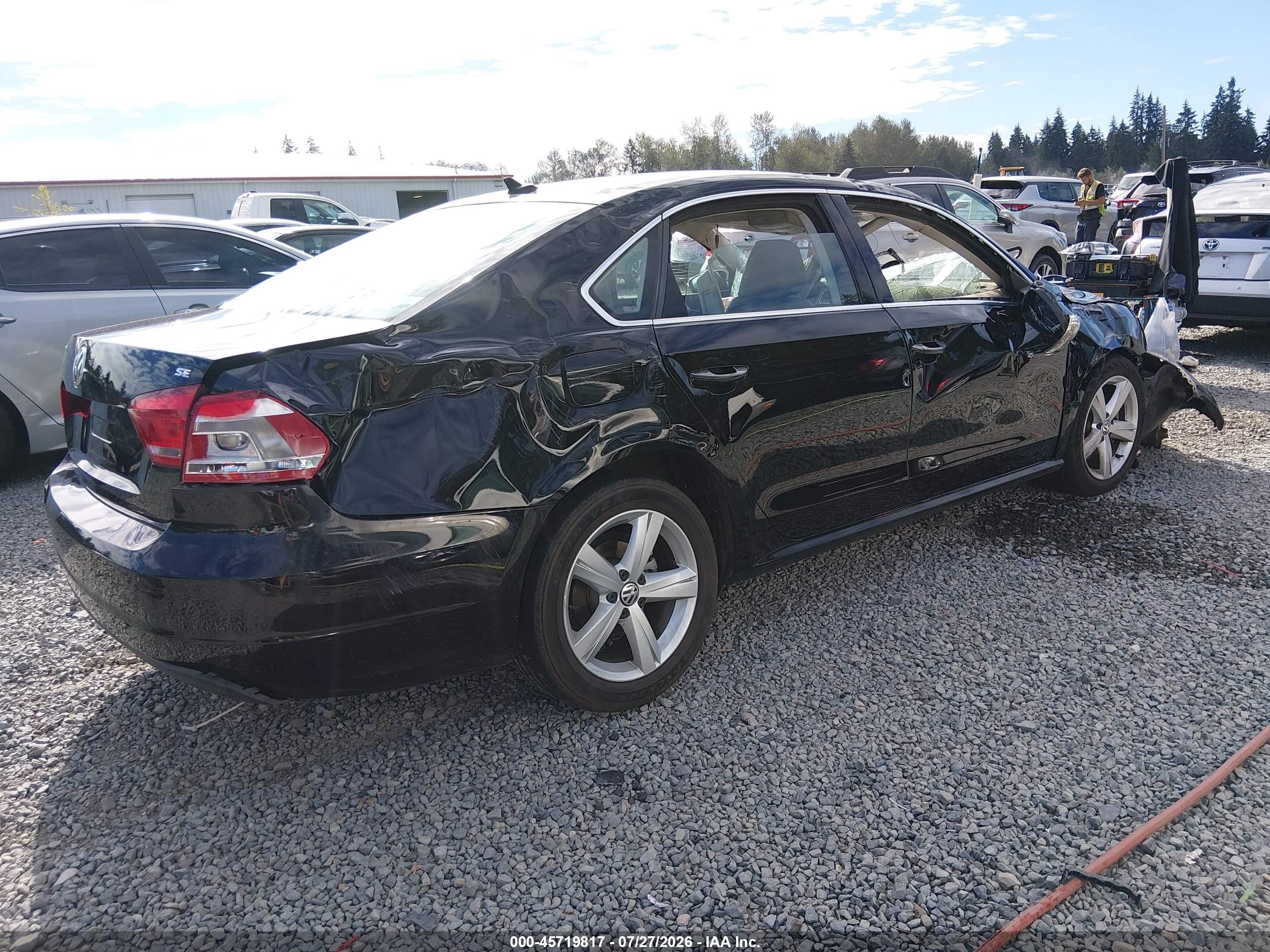 2012 Volkswagen Passat 2.5l Se Black vin: 1VWBP7A38CC089547