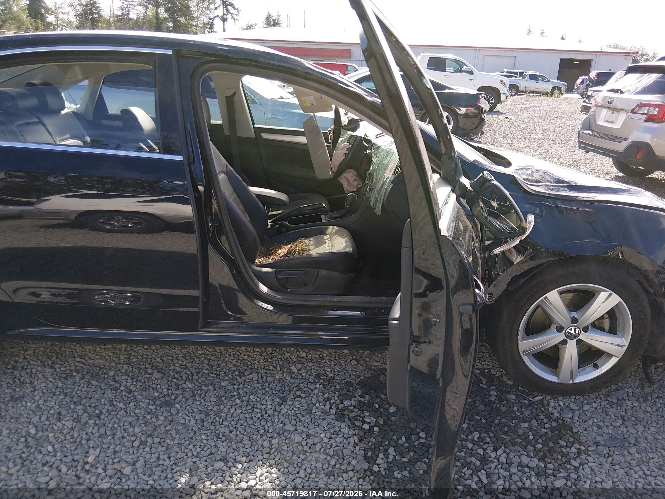 2012 Volkswagen Passat 2.5l Se Black vin: 1VWBP7A38CC089547
