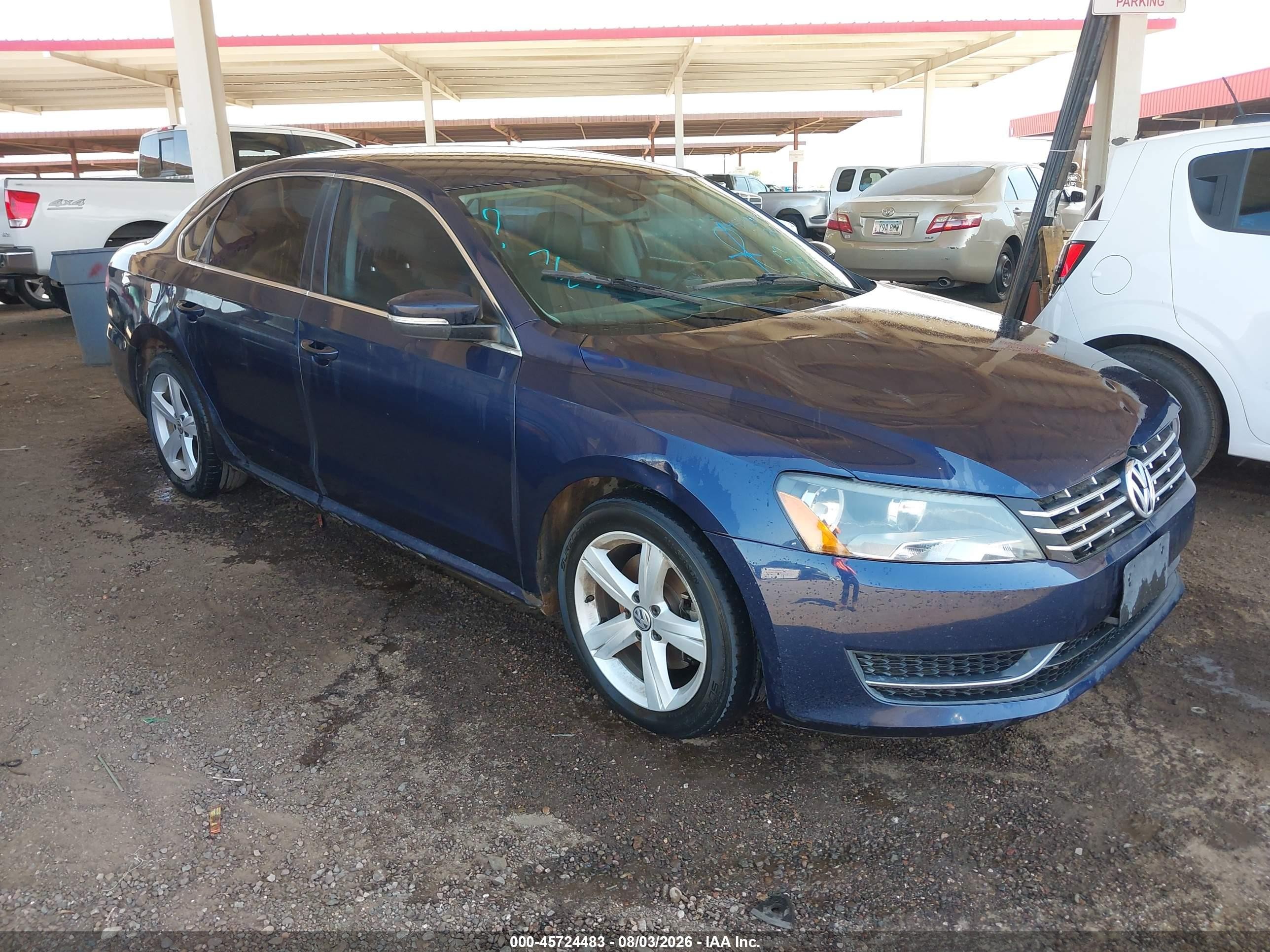 2013 Volkswagen Passat 2.5l Se Blue vin: 1VWBP7A38DC107014