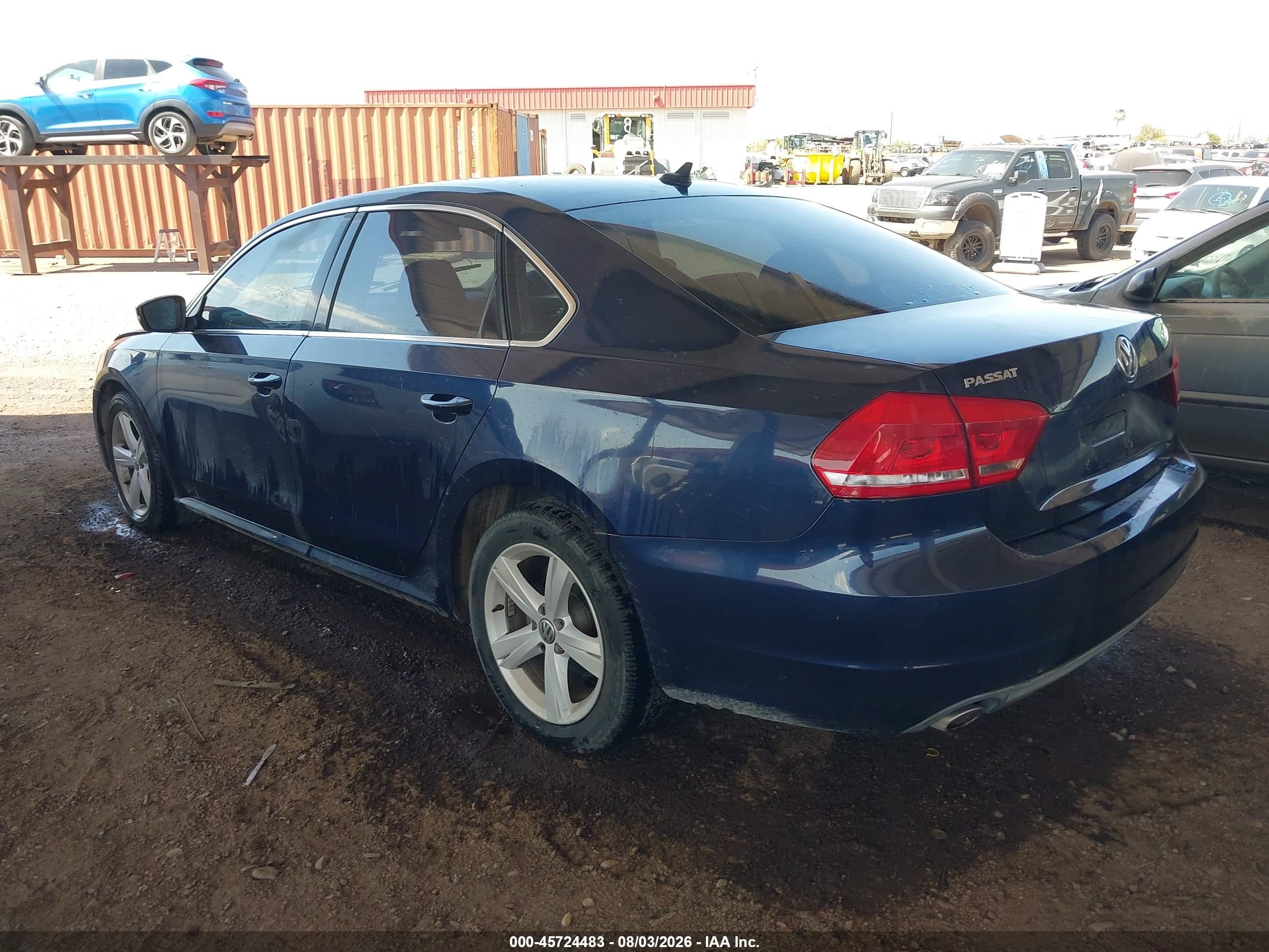 2013 Volkswagen Passat 2.5l Se Blue vin: 1VWBP7A38DC107014