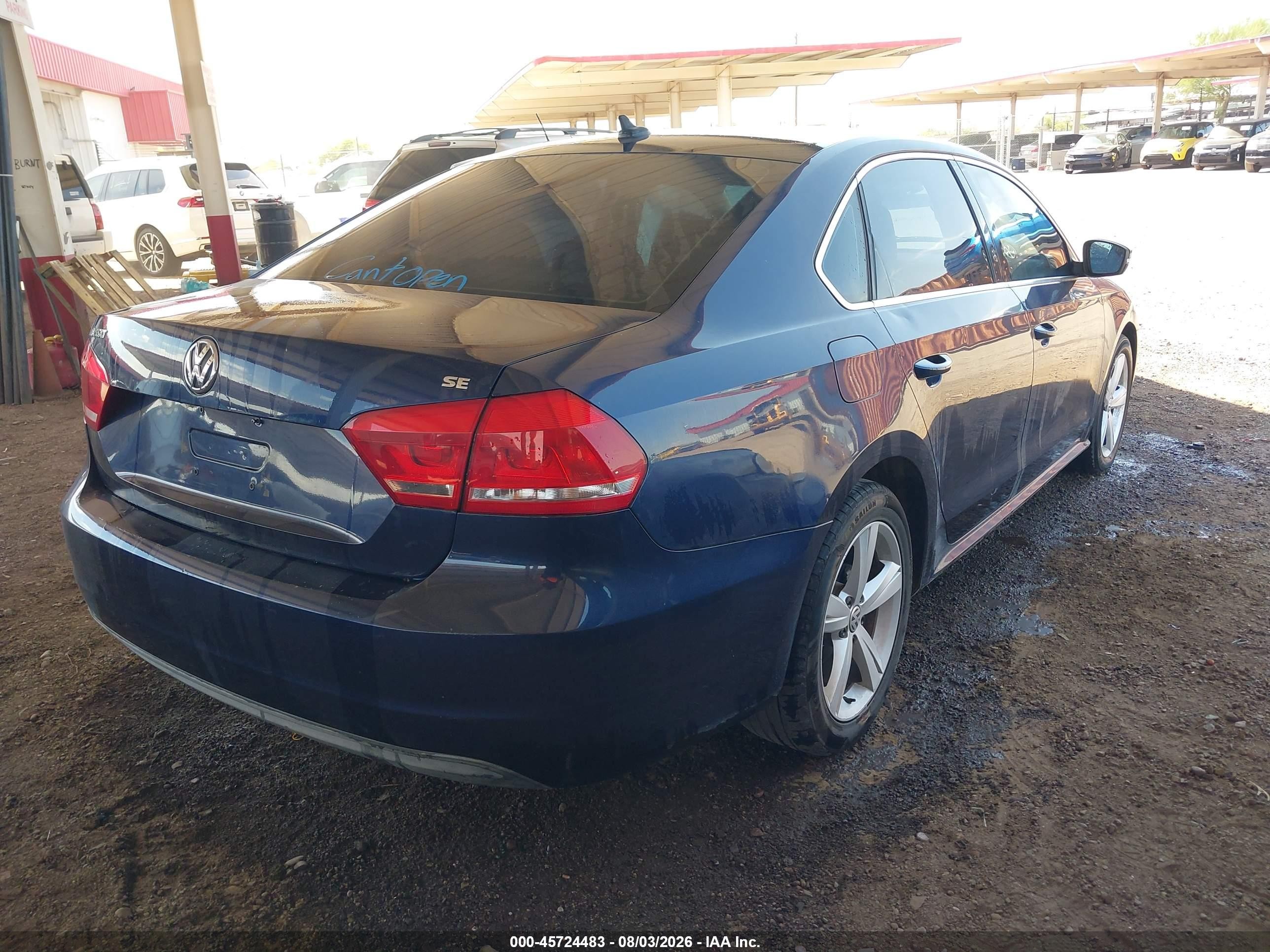 2013 Volkswagen Passat 2.5l Se Blue vin: 1VWBP7A38DC107014