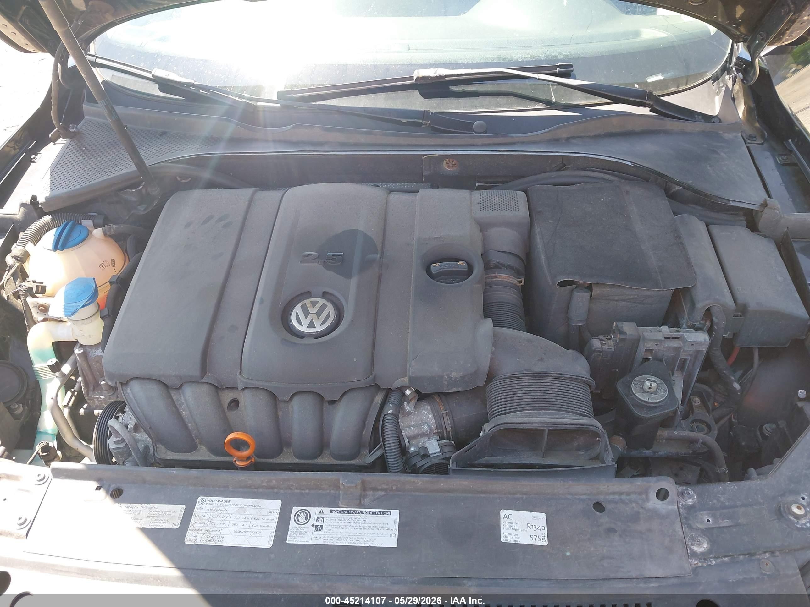 2013 Volkswagen Passat 2.5l Se Black vin: 1VWBP7A38DC125920