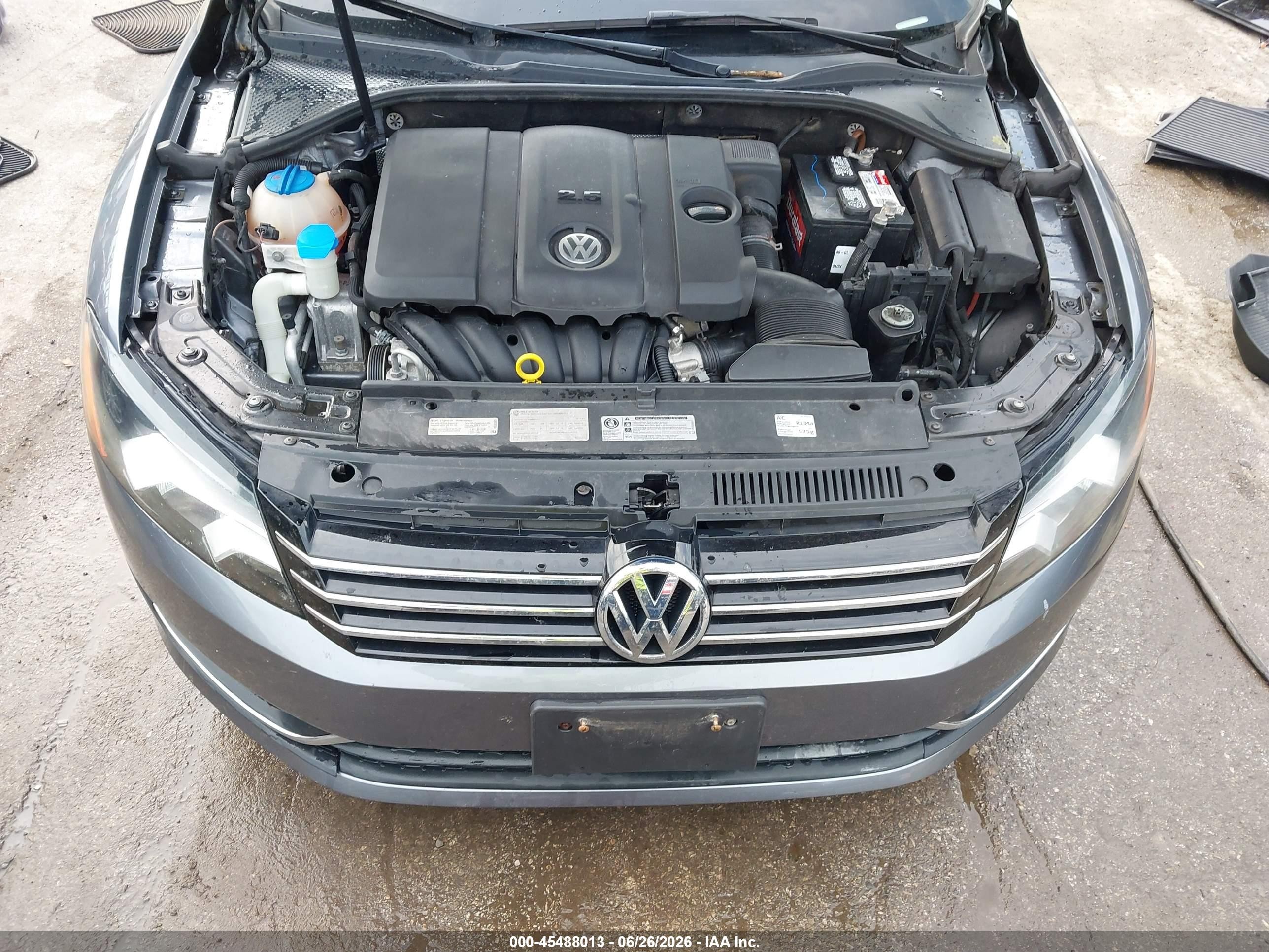 2014 Volkswagen Passat 2.5l Se Gray vin: 1VWBP7A38EC016116
