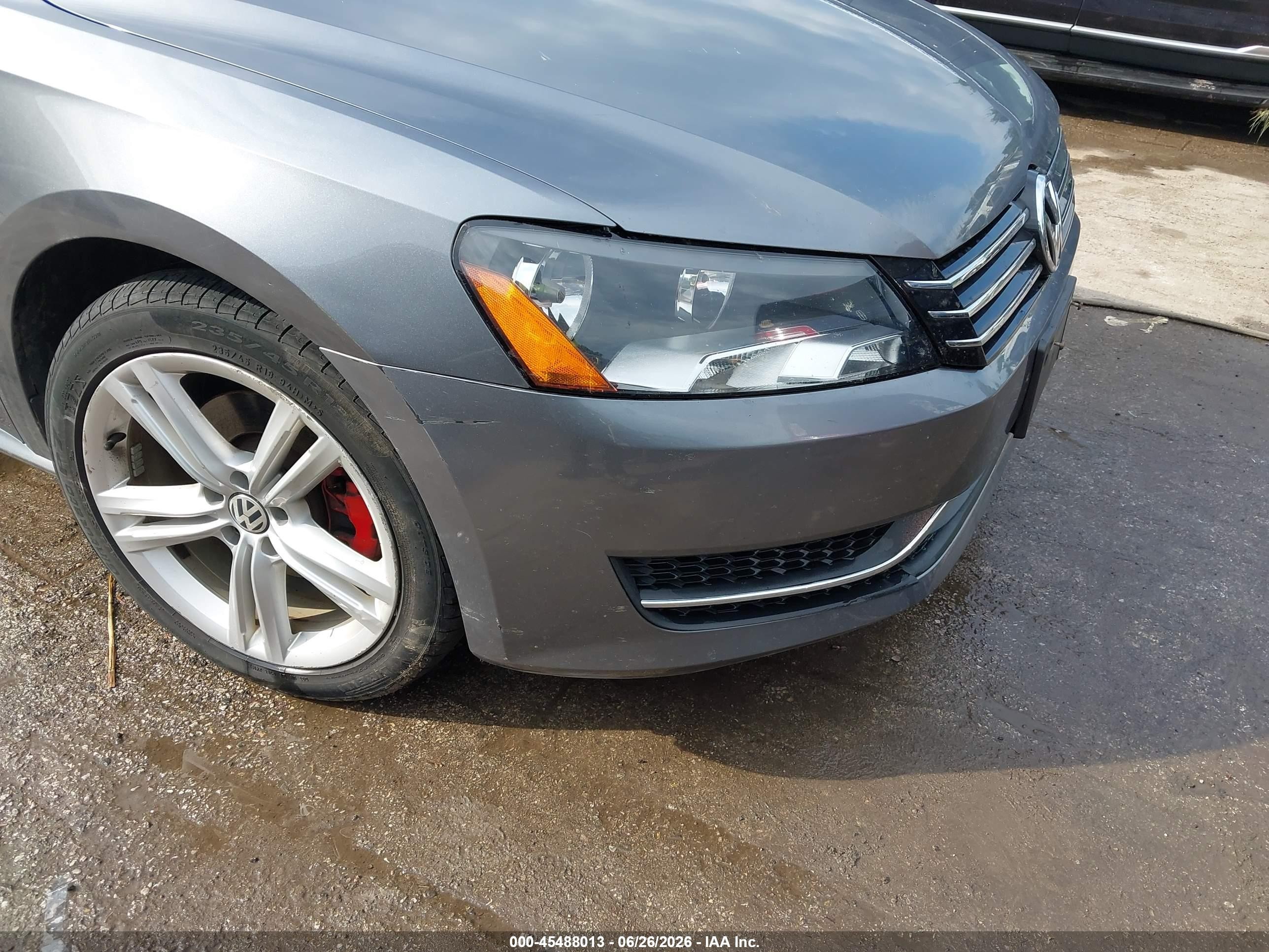 2014 Volkswagen Passat 2.5l Se Gray vin: 1VWBP7A38EC016116