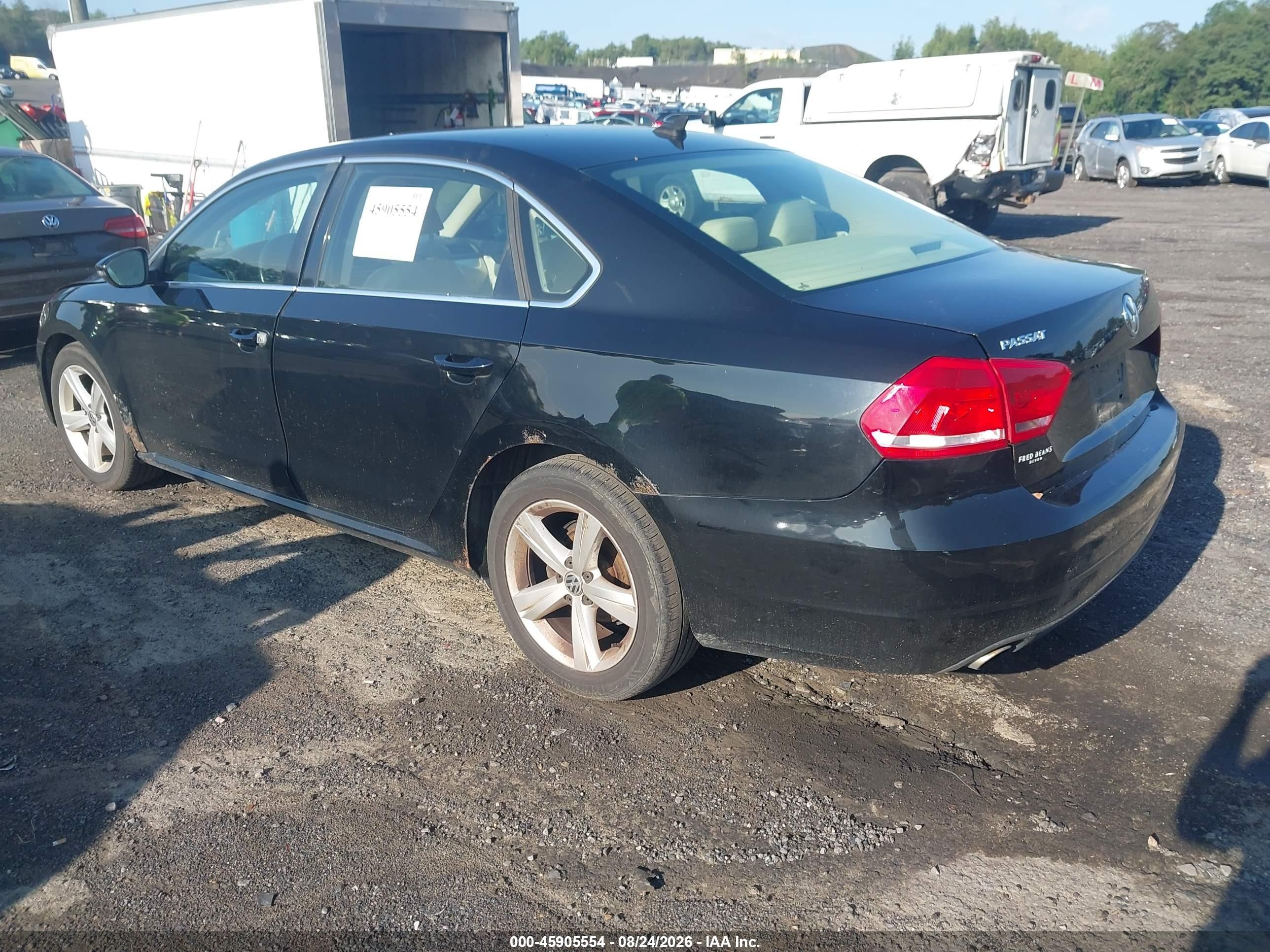 2012 Volkswagen Passat 2.5l Se Black vin: 1VWBP7A39CC103651
