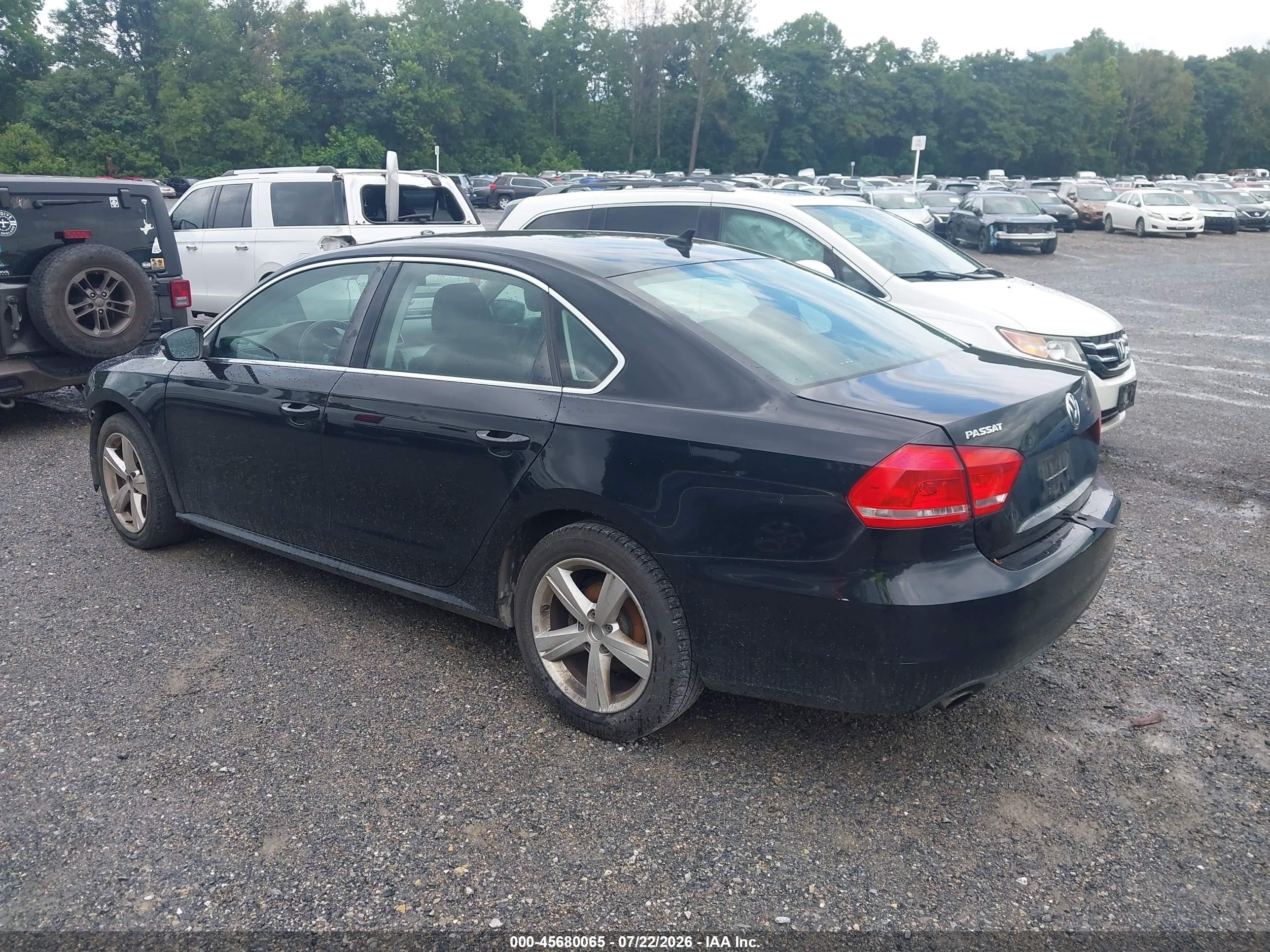 2013 Volkswagen Passat 2.5l Se Black vin: 1VWBP7A39DC013059