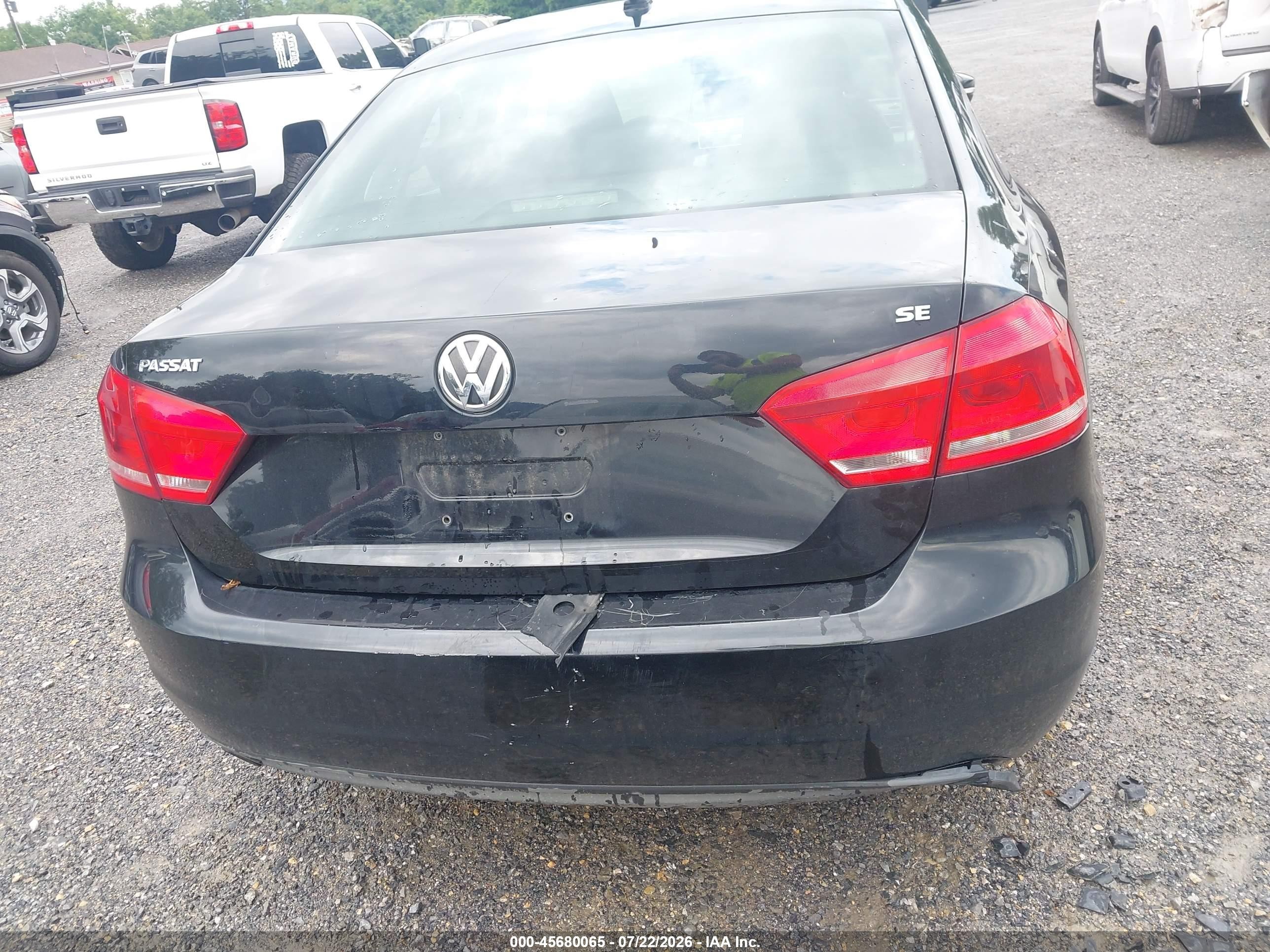 2013 Volkswagen Passat 2.5l Se Black vin: 1VWBP7A39DC013059