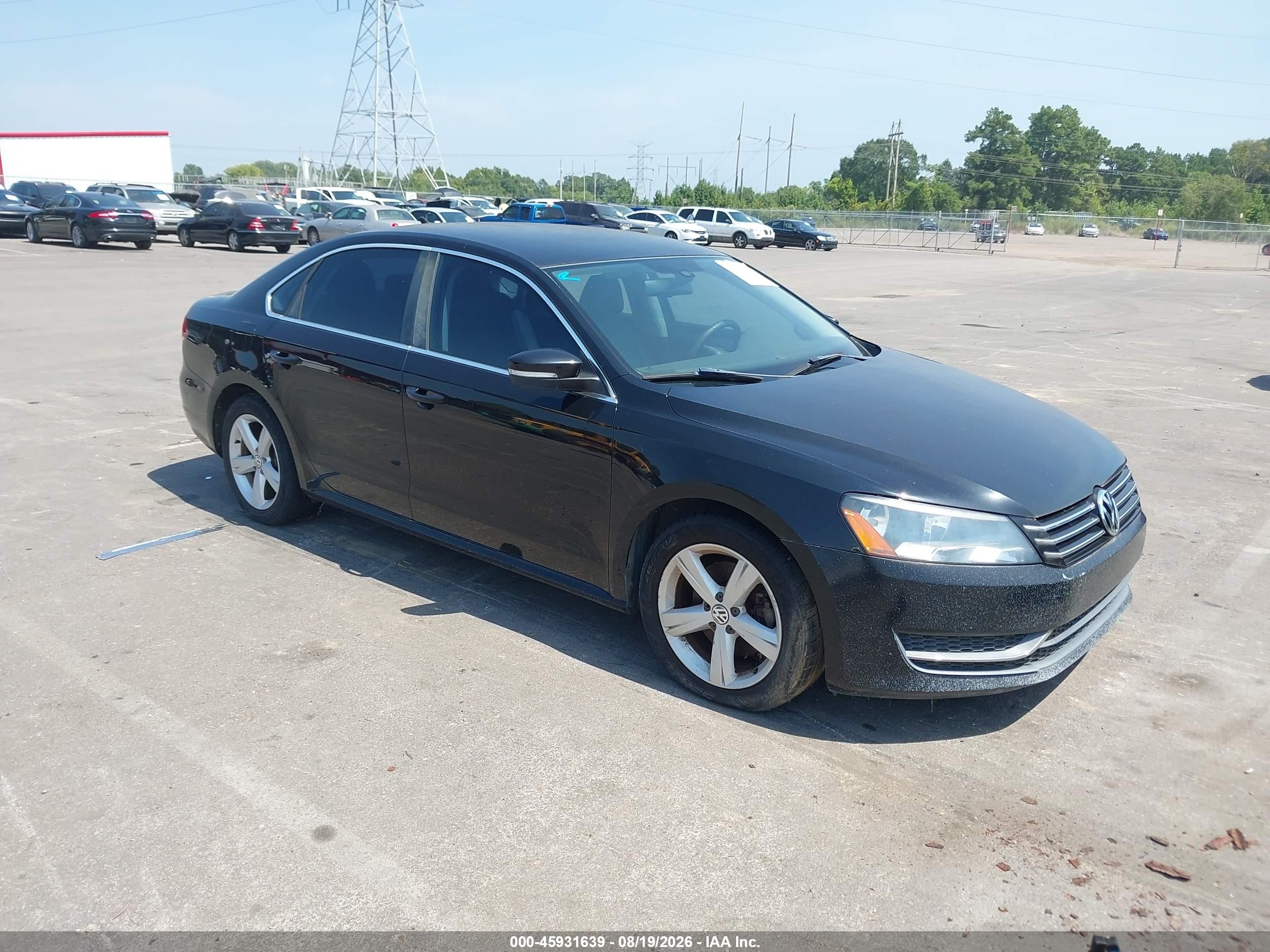 2013 Volkswagen Passat 2.5l Se Black vin: 1VWBP7A39DC015765