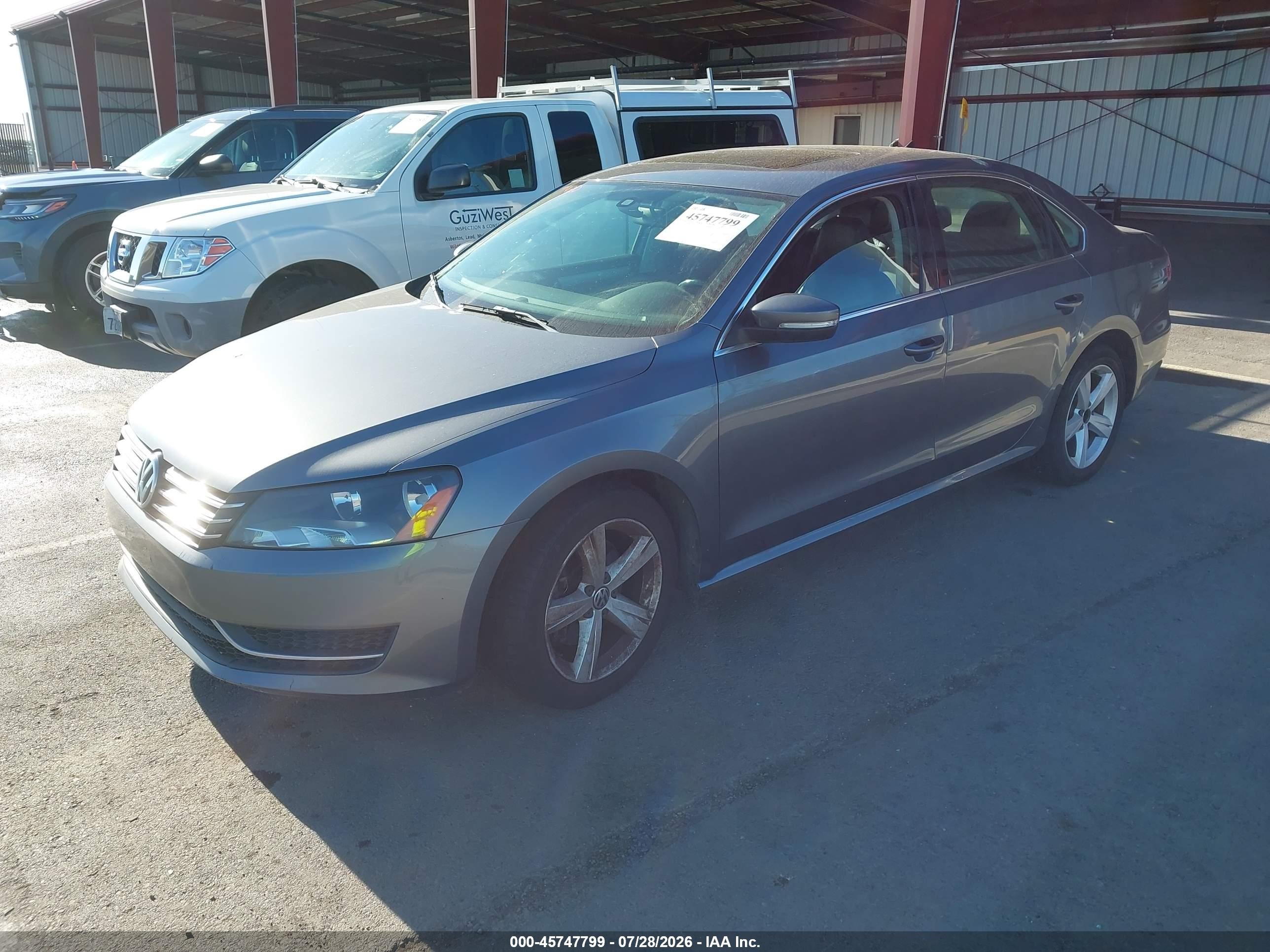 2013 Volkswagen Passat 2.5l Se Gray vin: 1VWBP7A39DC018228