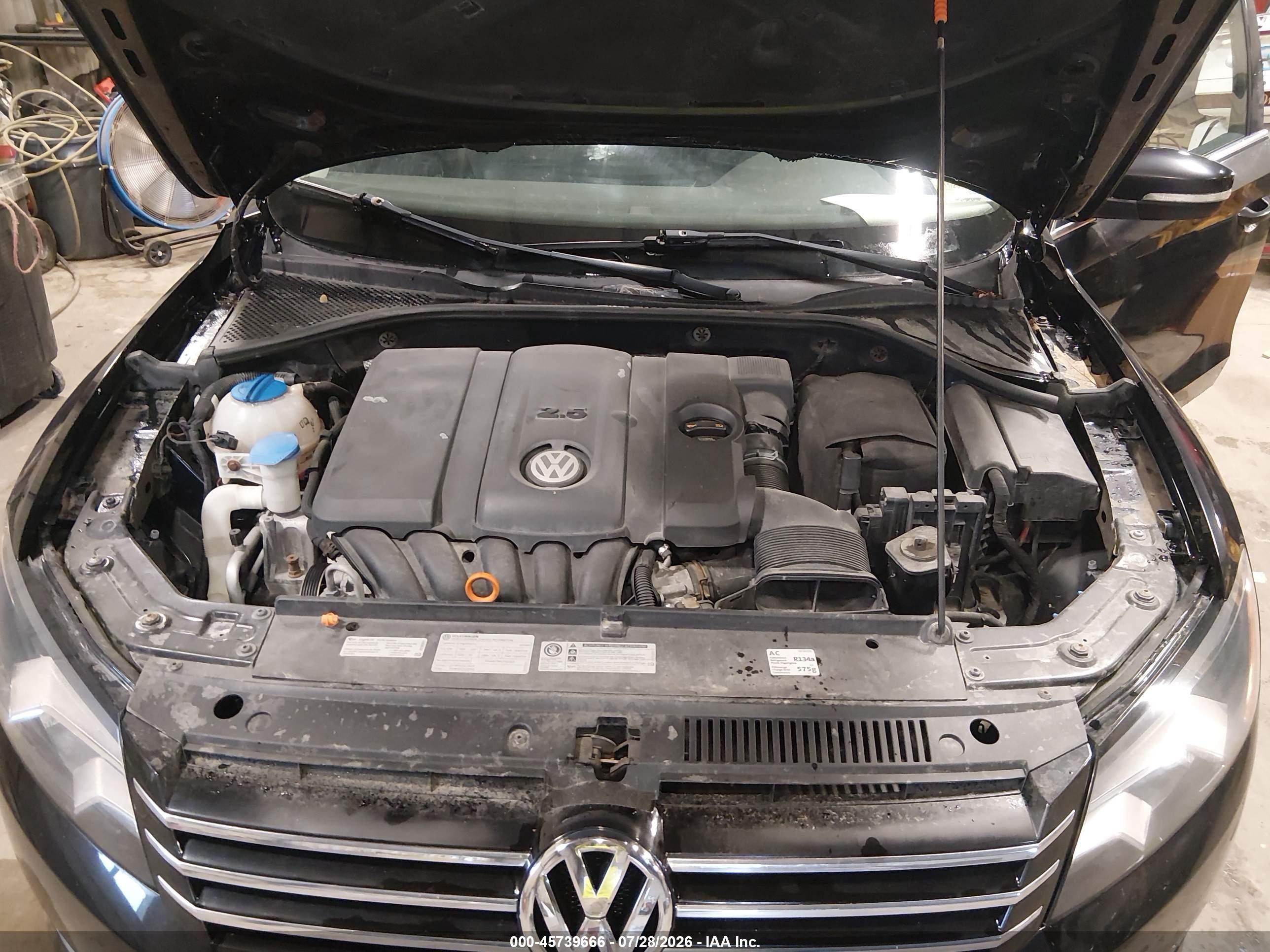 2013 Volkswagen Passat 2.5l Se Black vin: 1VWBP7A39DC043341