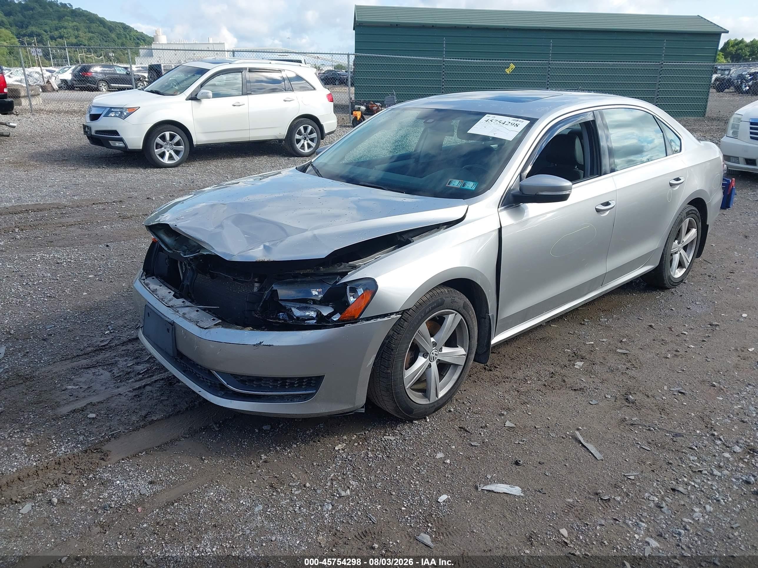 2013 Volkswagen Passat 2.5l Se Silver vin: 1VWBP7A39DC073651