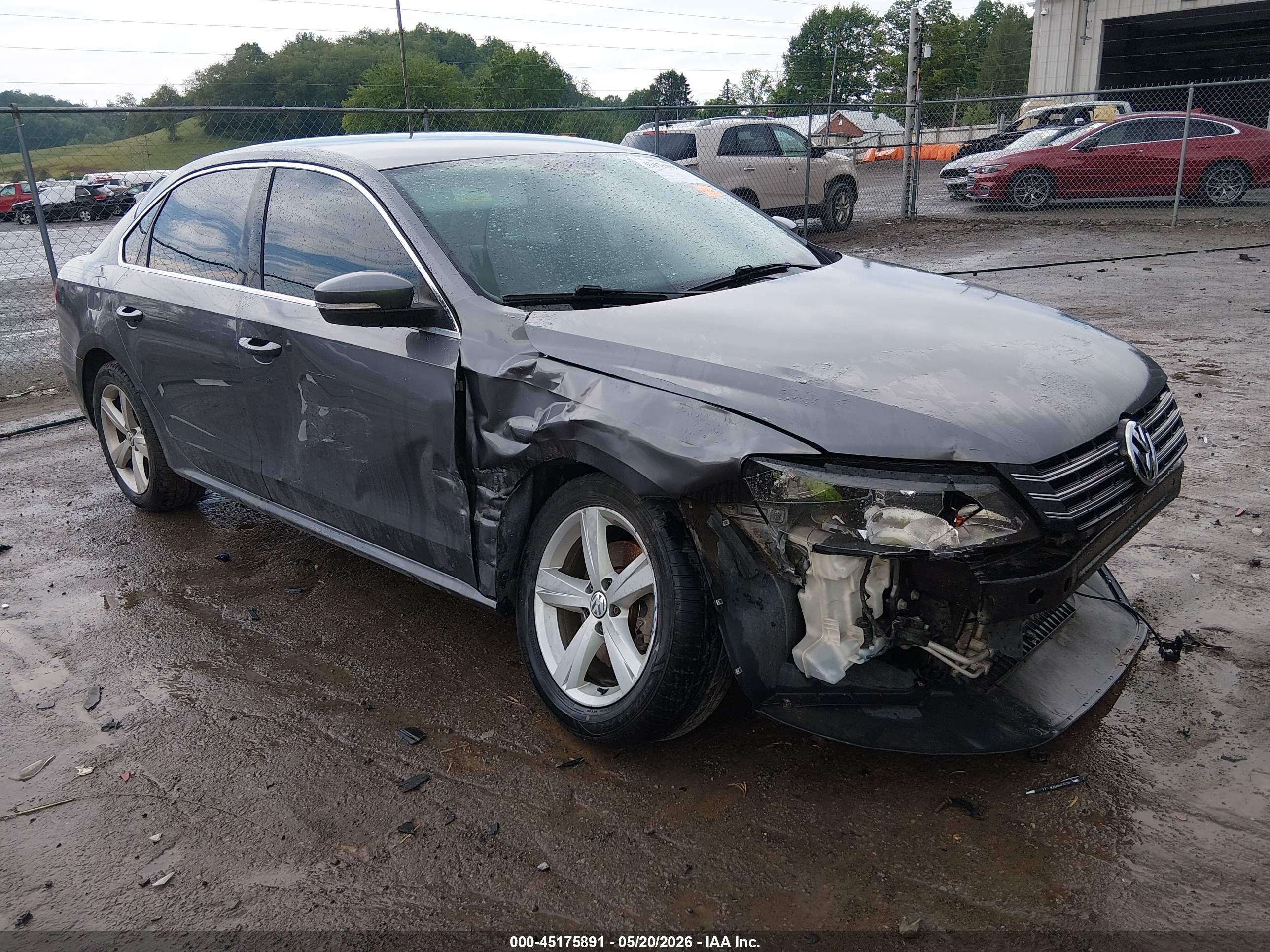 2013 Volkswagen Passat 2.5l Se Gray vin: 1VWBP7A39DC115929