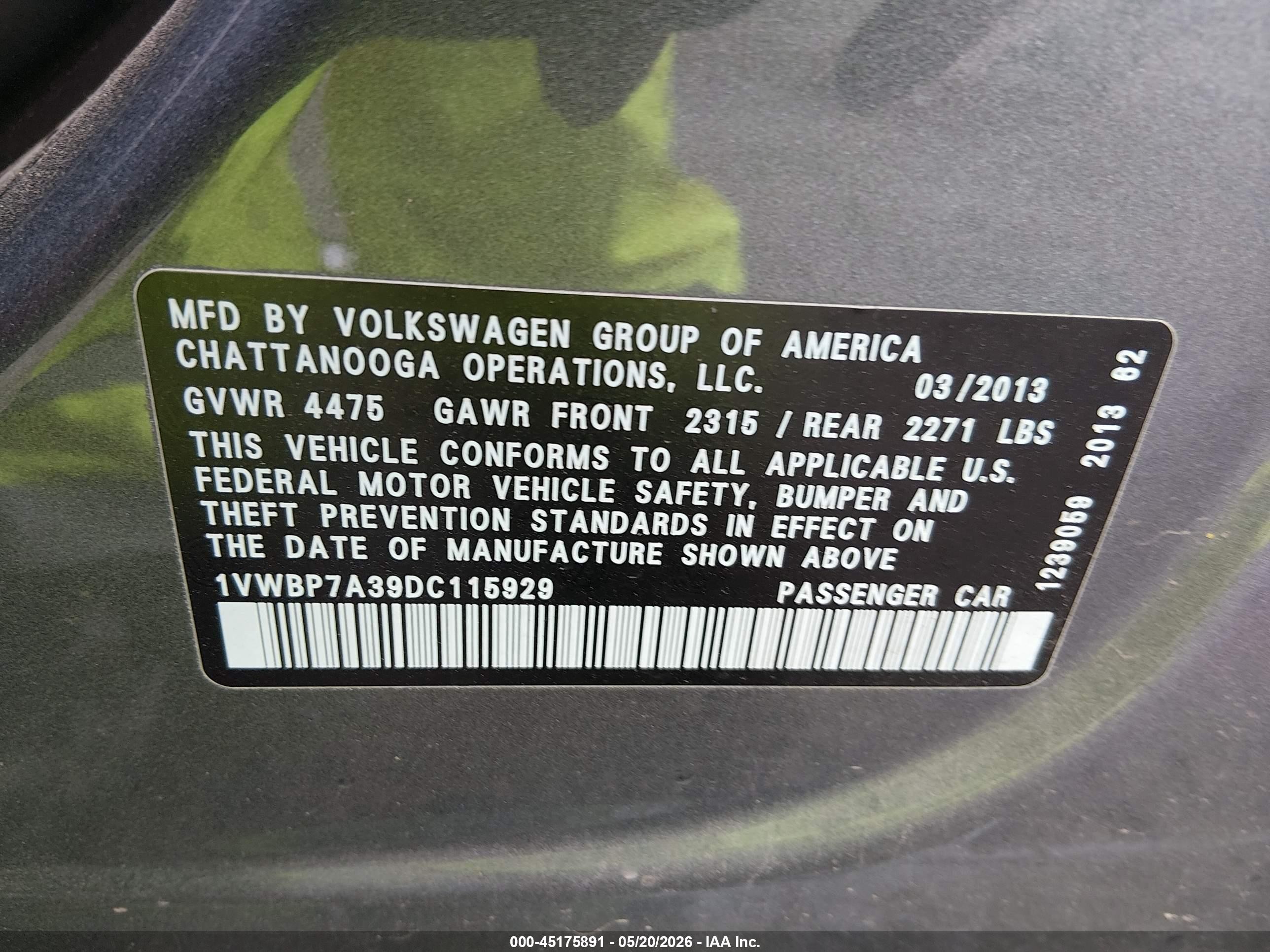 2013 Volkswagen Passat 2.5l Se Gray vin: 1VWBP7A39DC115929