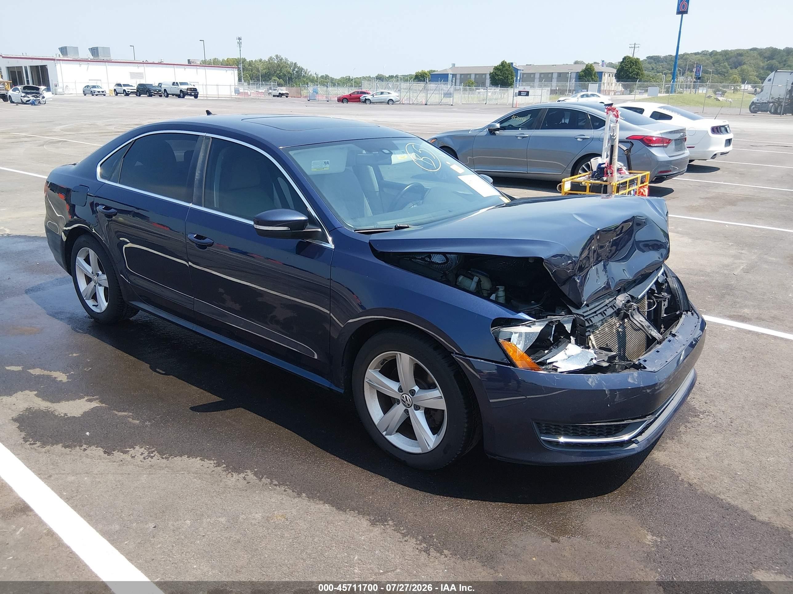 2013 Volkswagen Passat 2.5l Se Blue vin: 1VWBP7A39DC151037