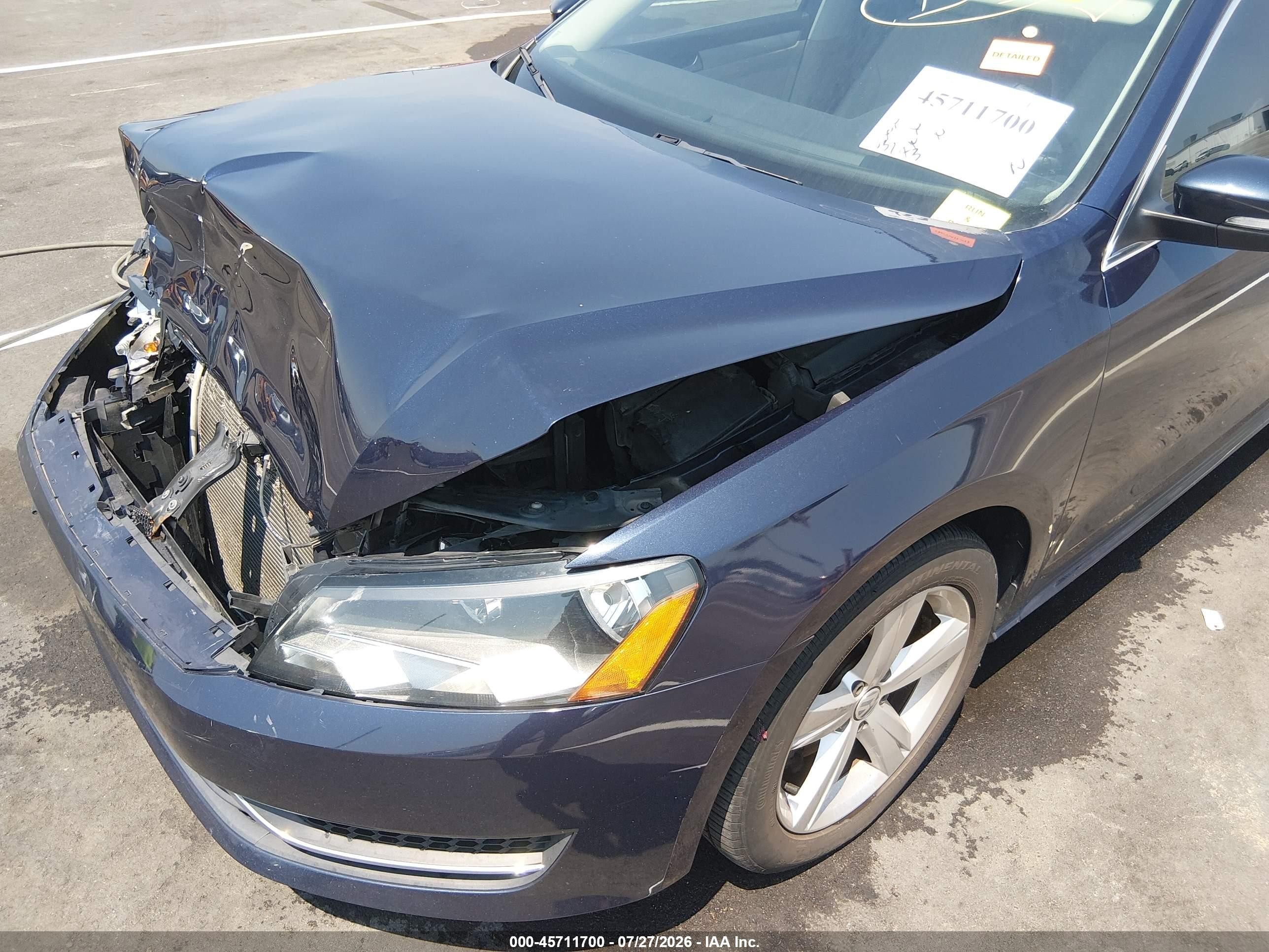 2013 Volkswagen Passat 2.5l Se Blue vin: 1VWBP7A39DC151037