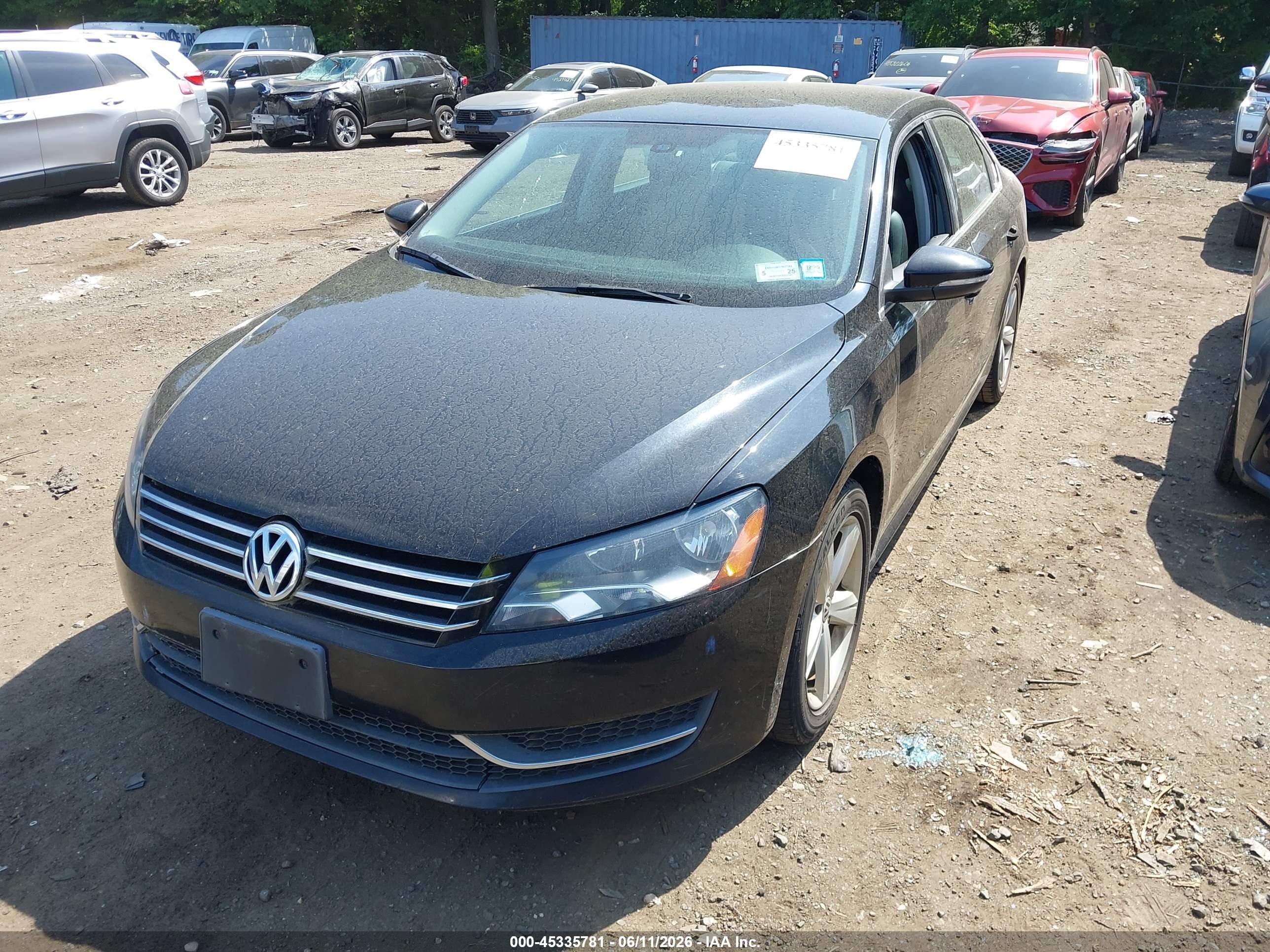 2012 Volkswagen Passat 2.5l Se Черный vin: 1VWBP7A3XCC051009
