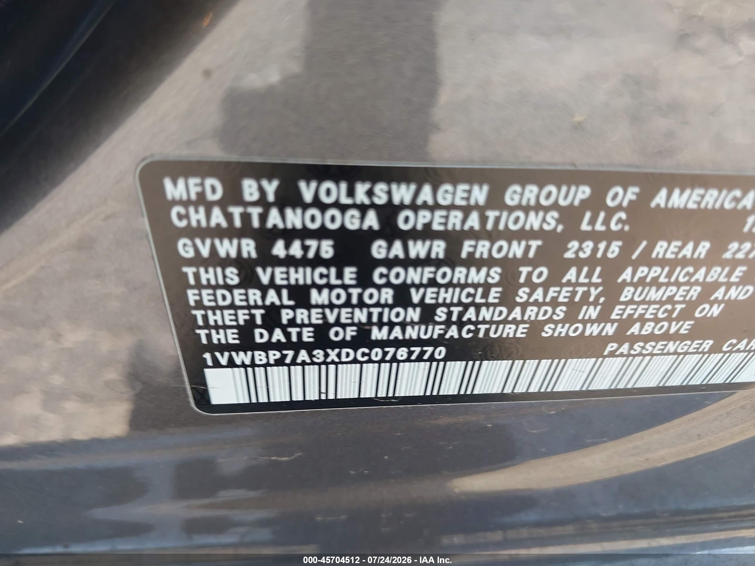 2013 Volkswagen Passat 2.5l Se Черный vin: 1VWBP7A3XDC076770