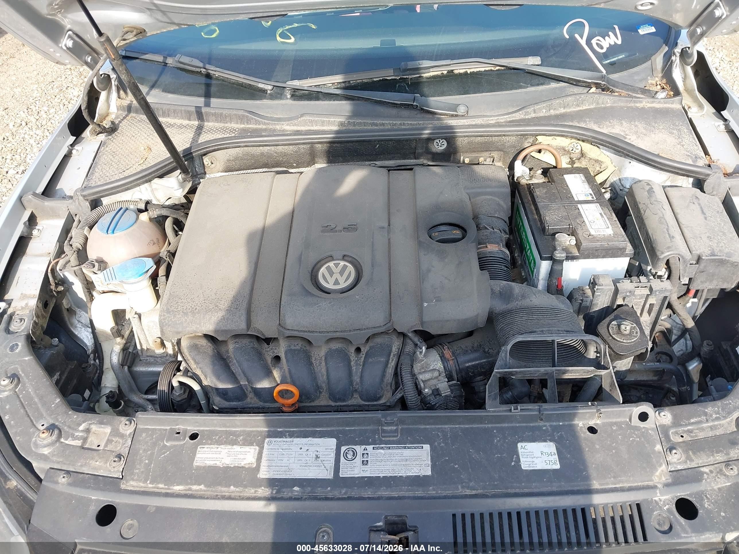 2013 Volkswagen Passat 2.5l Se Серый vin: 1VWBP7A3XDC122310