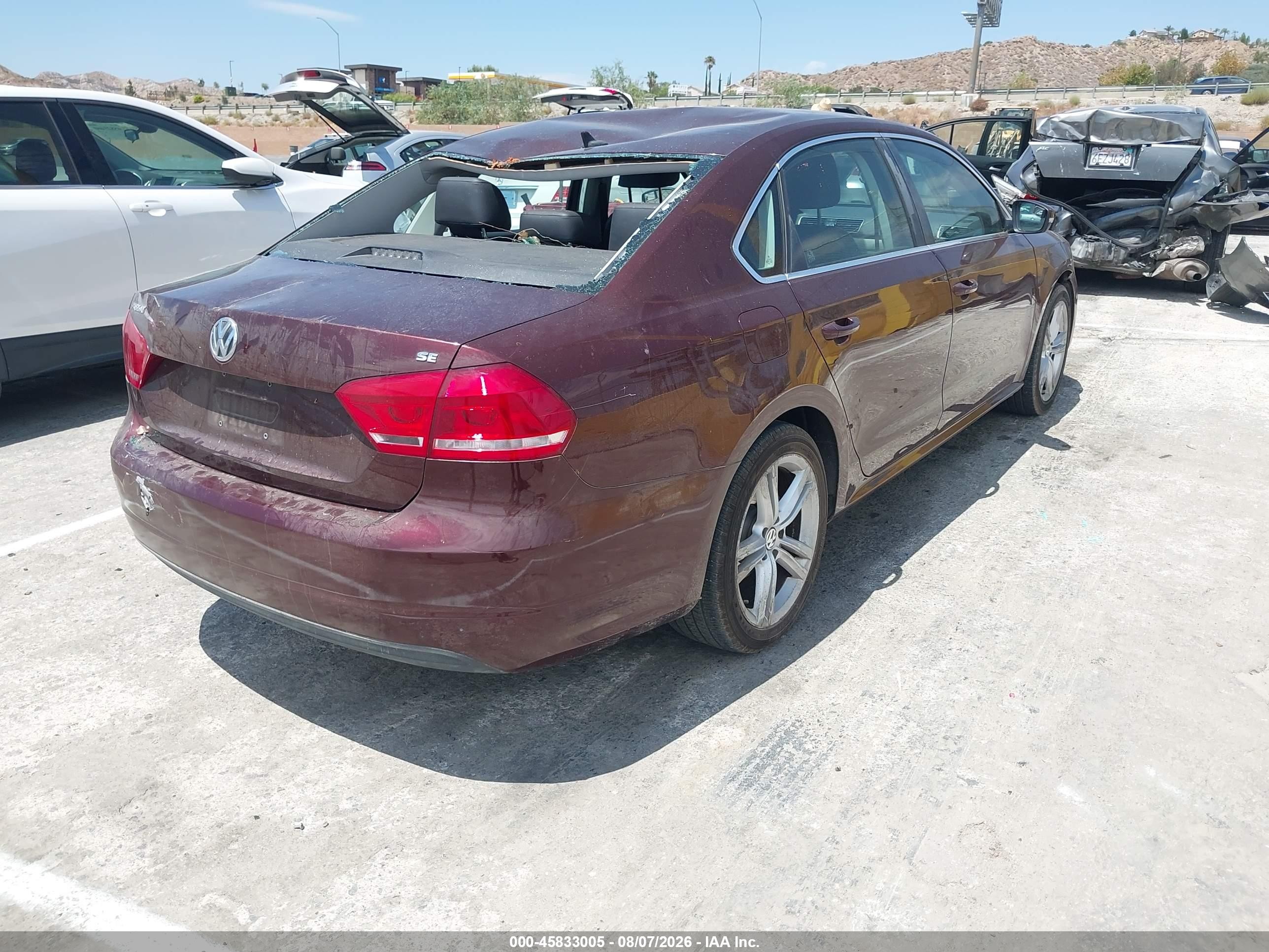 2014 Volkswagen Passat 2.5l Se Бордовый vin: 1VWBP7A3XEC004145