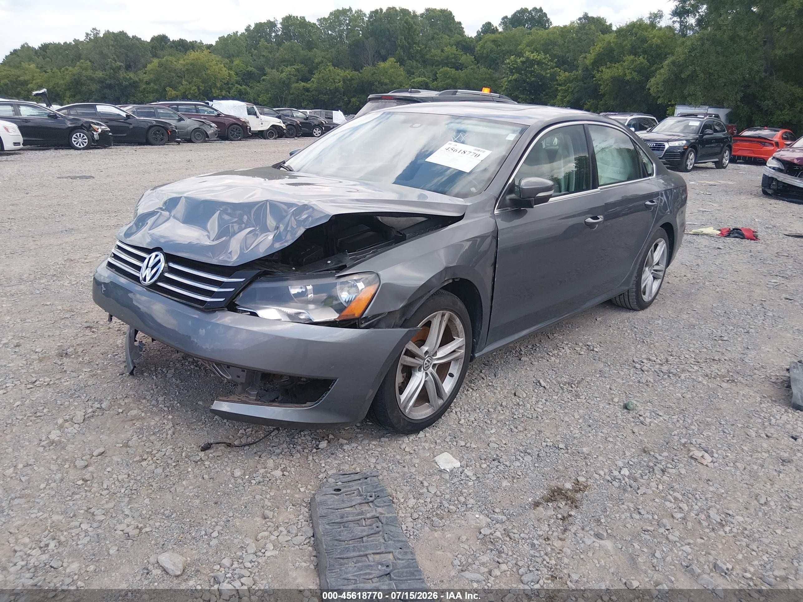 2014 Volkswagen Passat 1.8t Se Gray vin: 1VWBS7A30EC115804