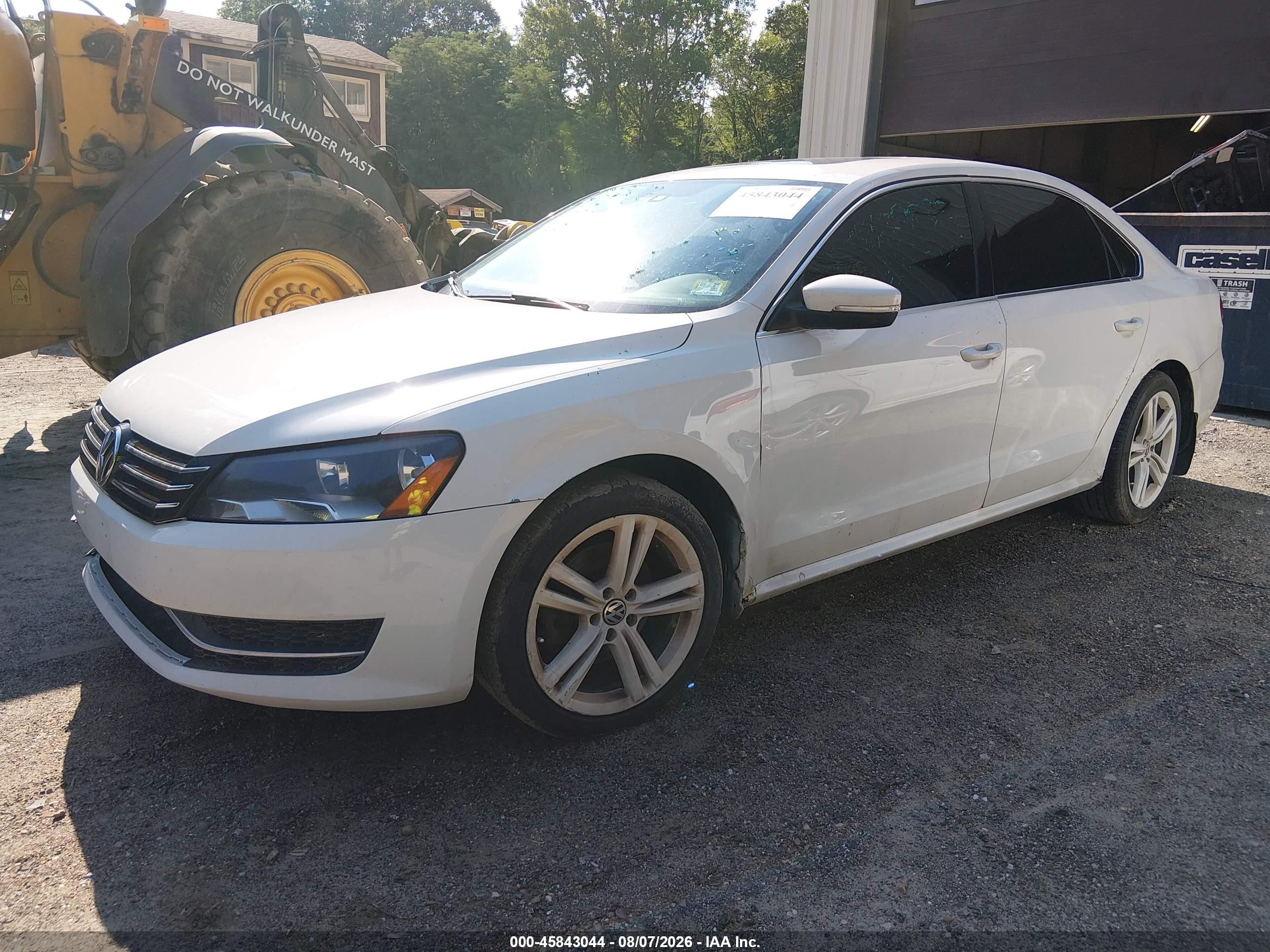2014 Volkswagen Passat 1.8t Se White vin: 1VWBS7A33EC060216