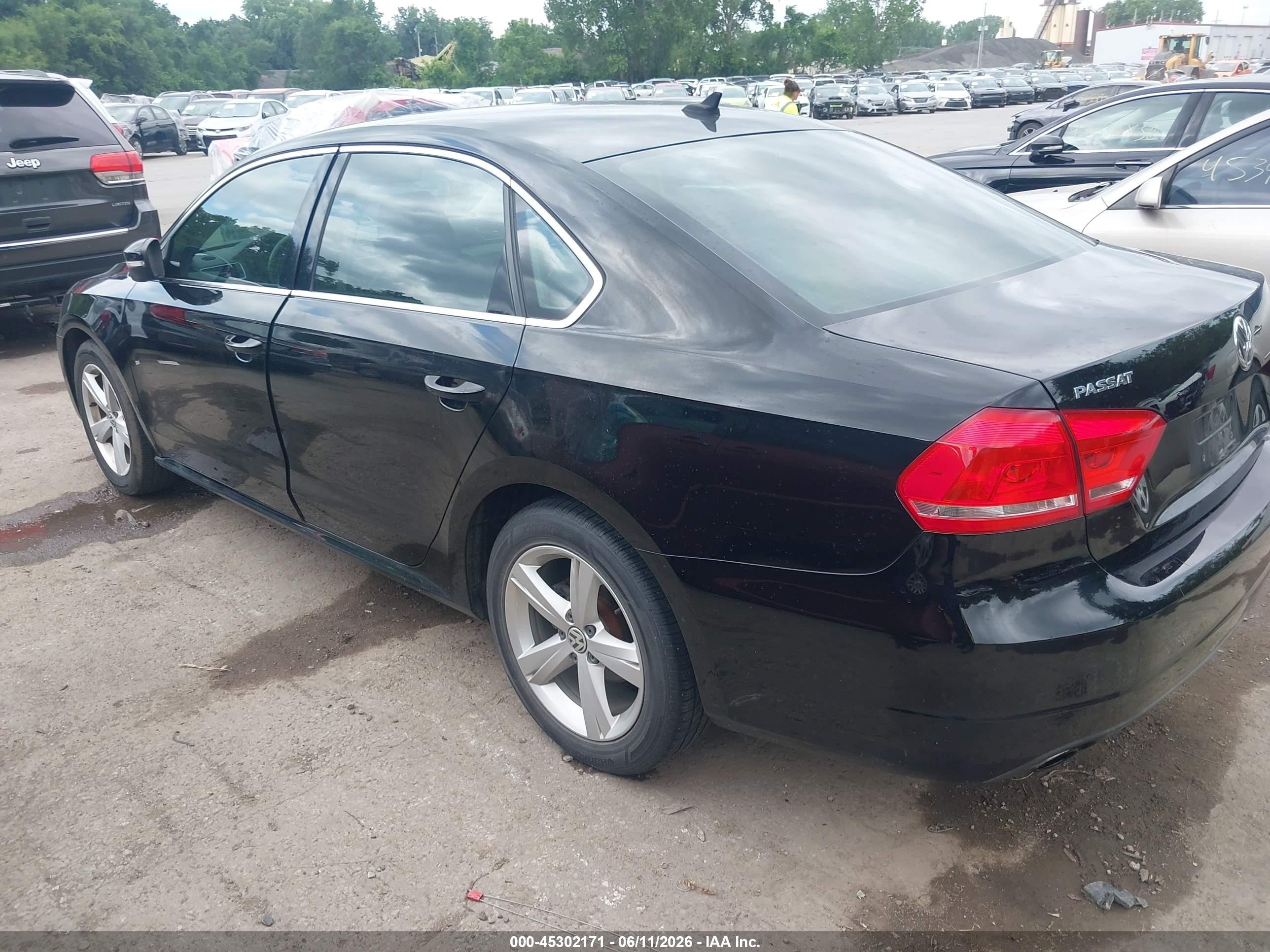 2014 Volkswagen Passat 1.8t Se Black vin: 1VWBS7A33EC109866