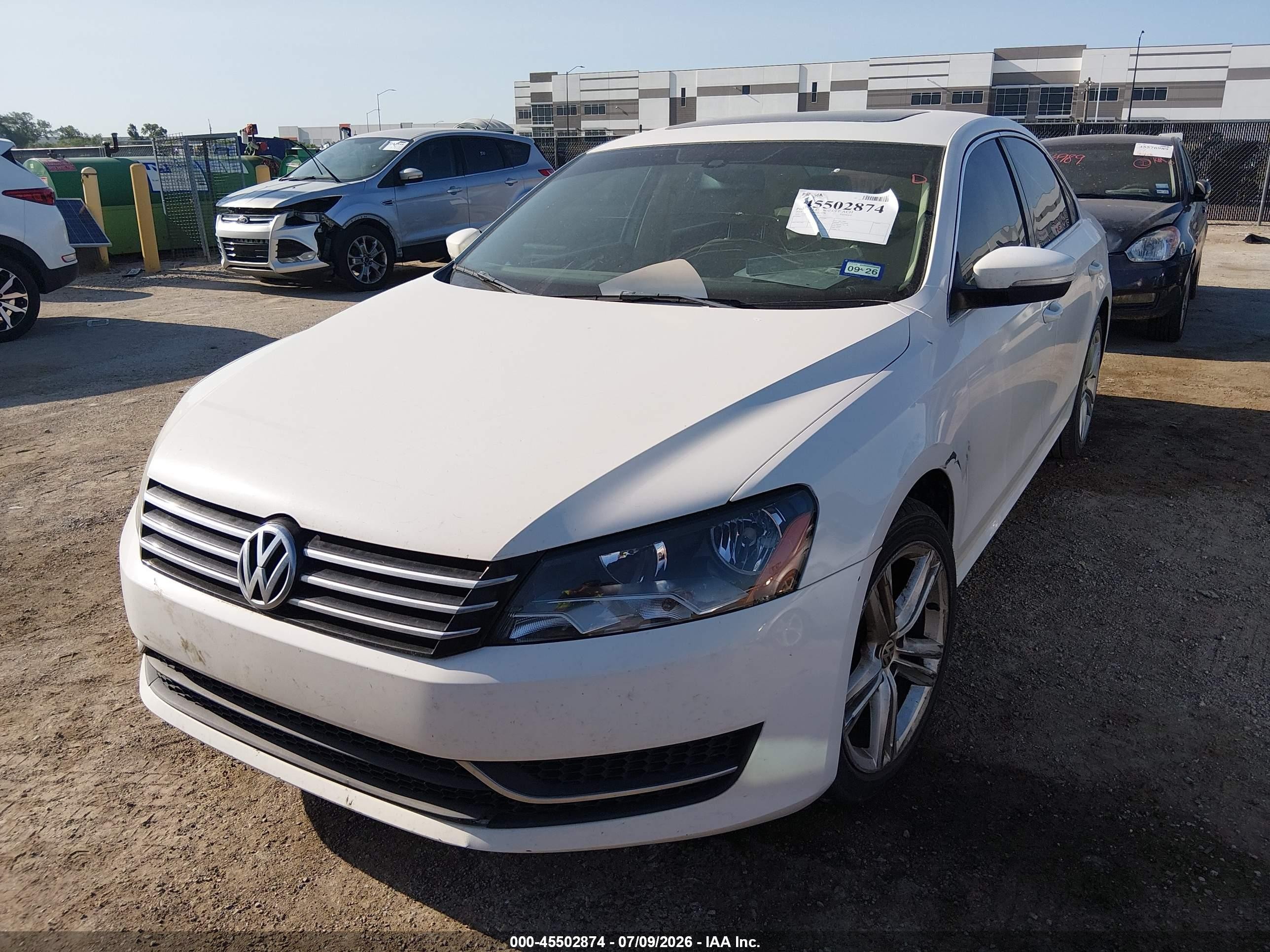 2014 Volkswagen Passat 1.8t Se White vin: 1VWBS7A36EC046214
