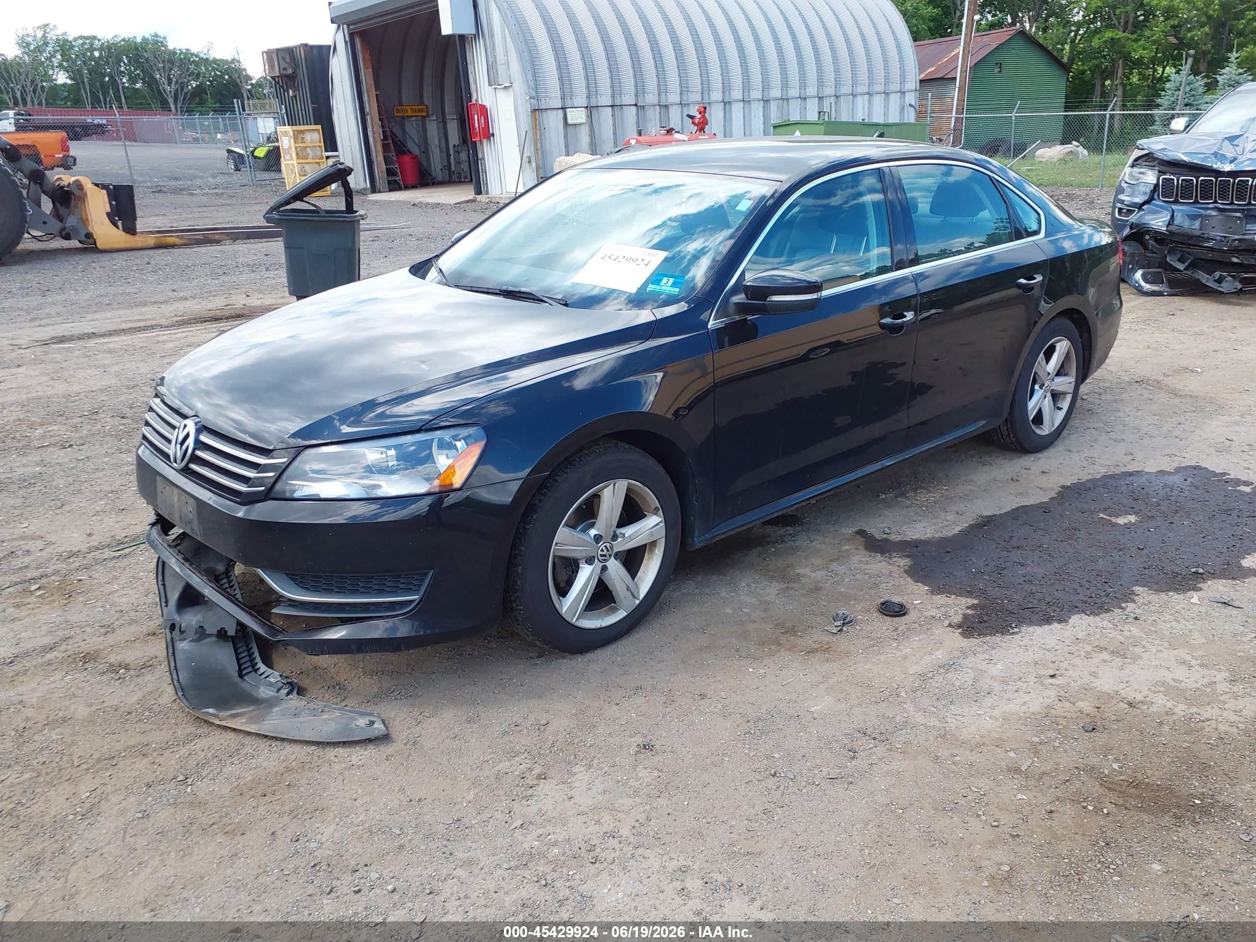2014 Volkswagen Passat 1.8t Se Black vin: 1VWBS7A36EC106654