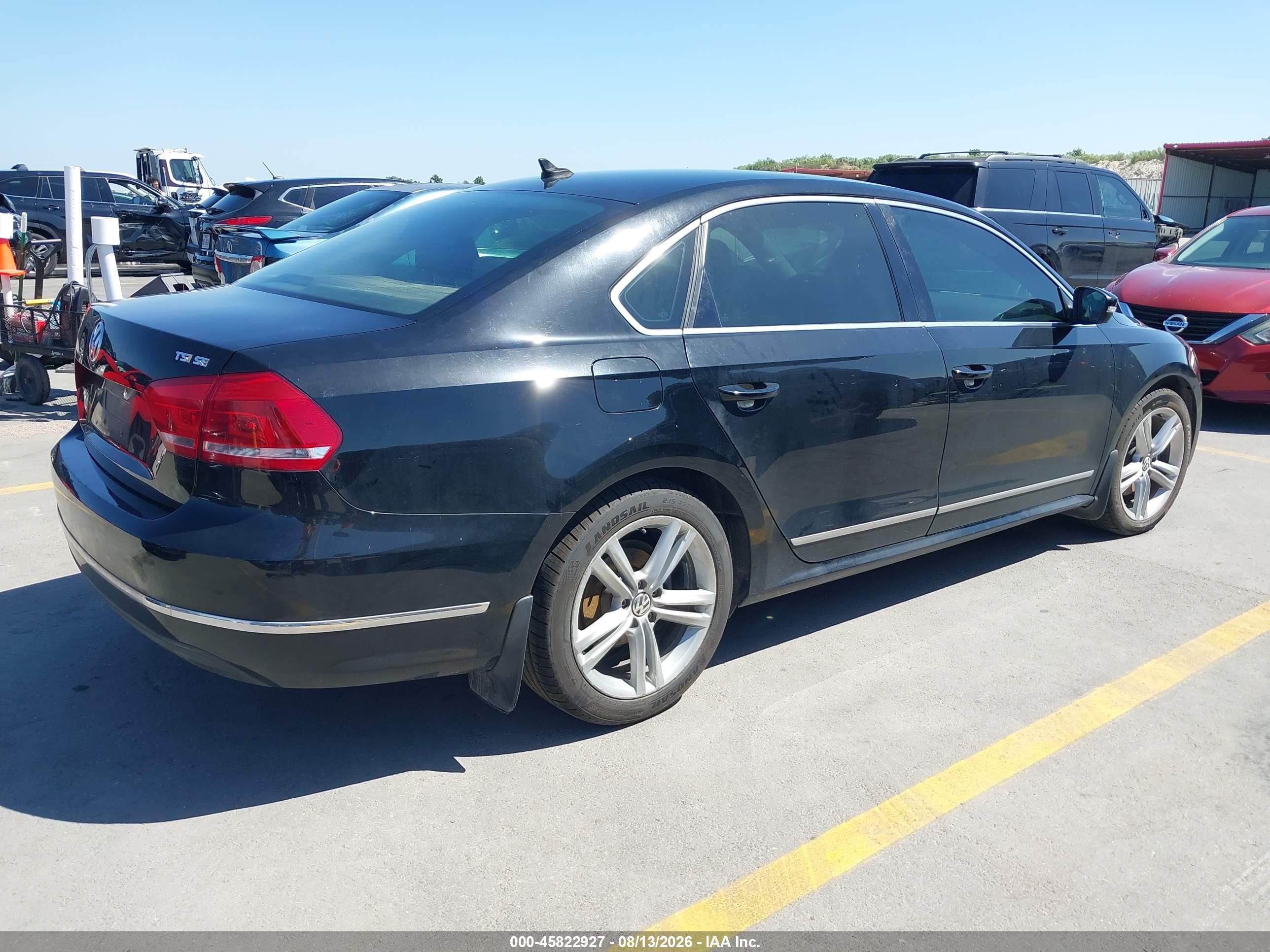2015 Volkswagen Passat 1.8t Se Black vin: 1VWBS7A36FC055562