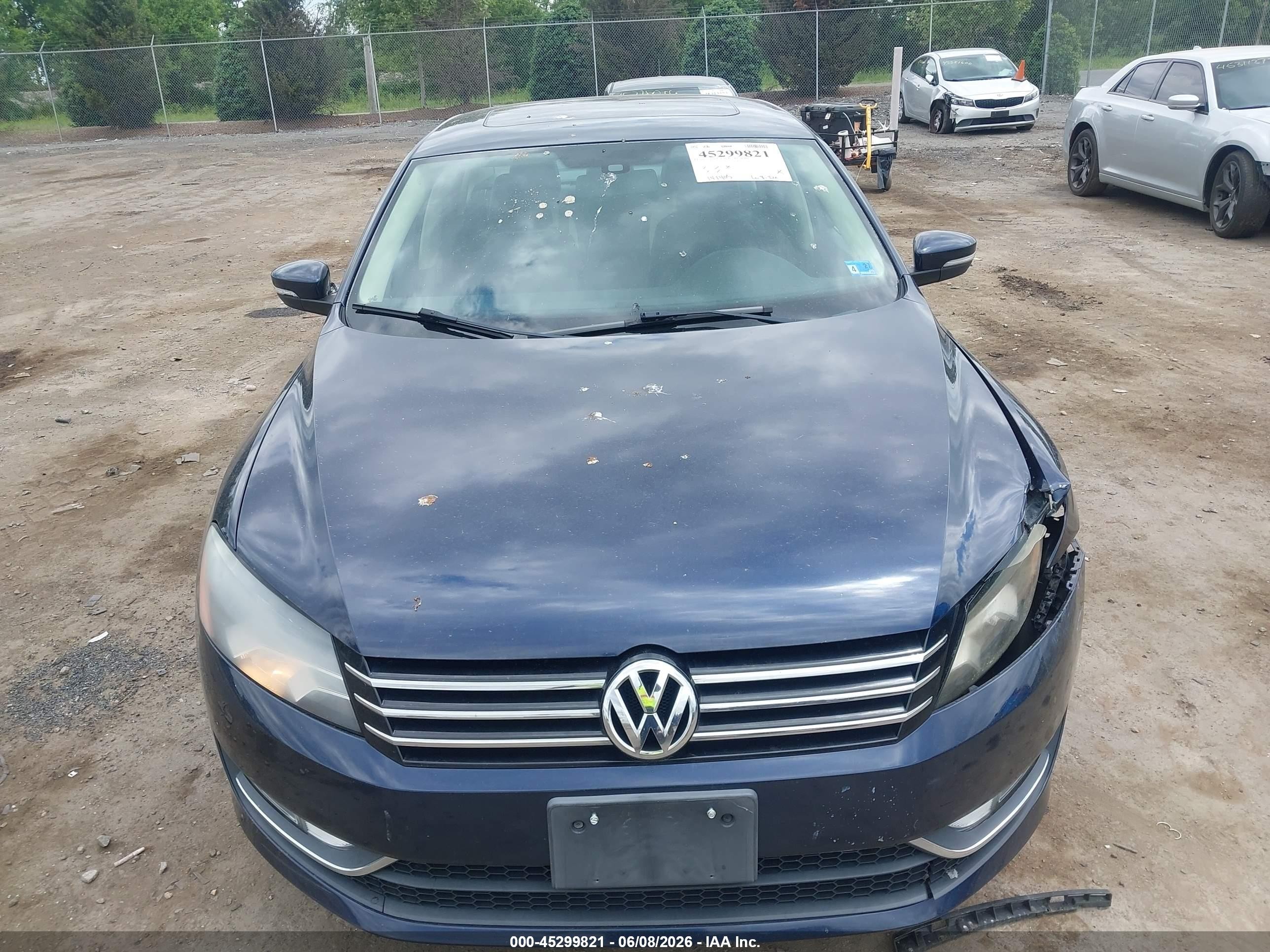 2015 Volkswagen Passat 1.8t Se Blue vin: 1VWBS7A38FC066854