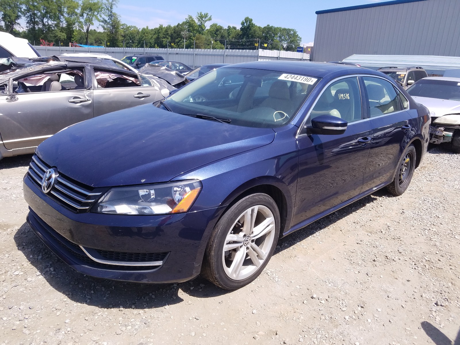 2014 Volkswagen Passat Se Blue vin: 1VWBS7A3XEC065963