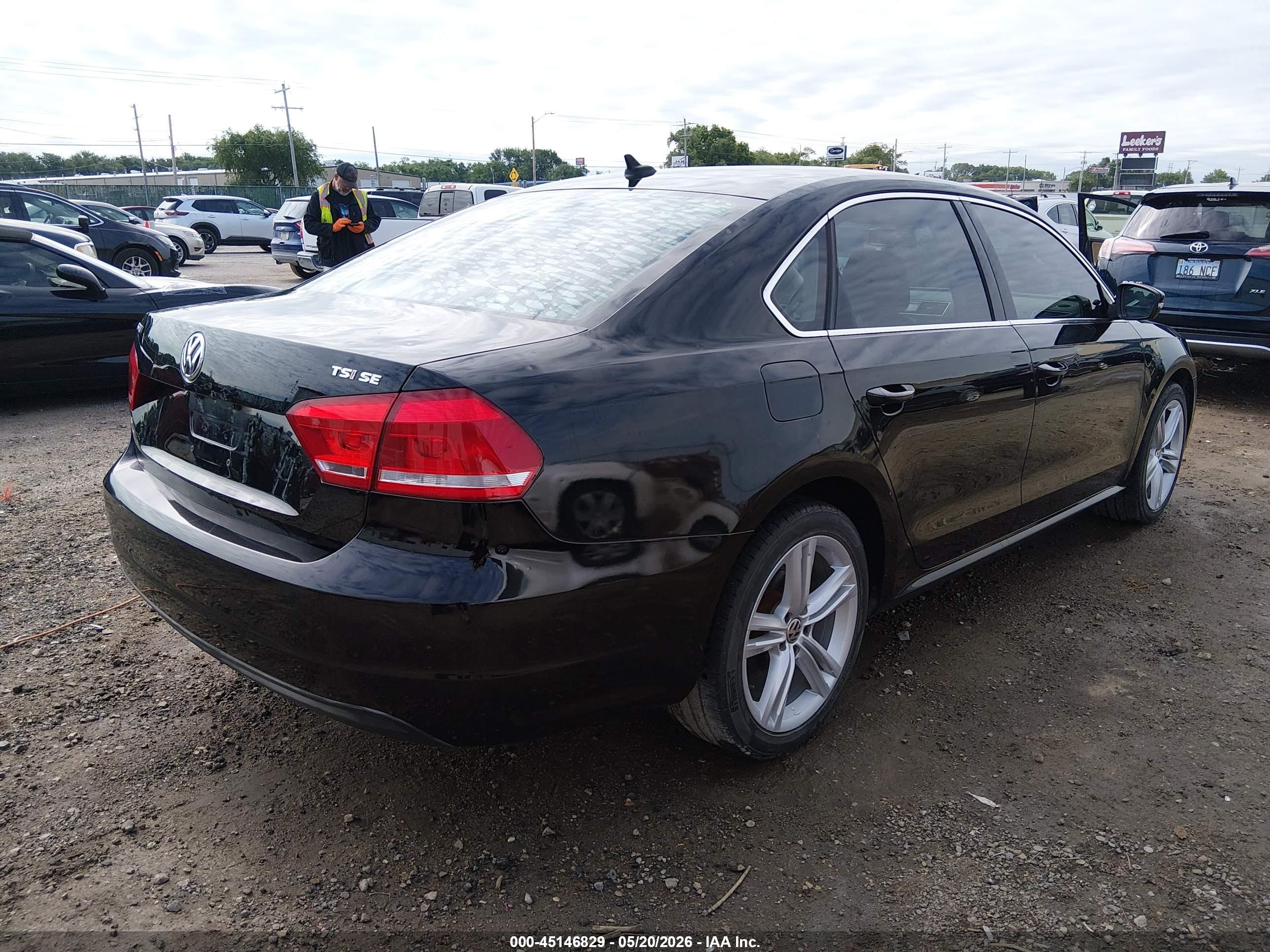 2014 Volkswagen Passat 1.8t Se Black vin: 1VWBS7A3XEC104552