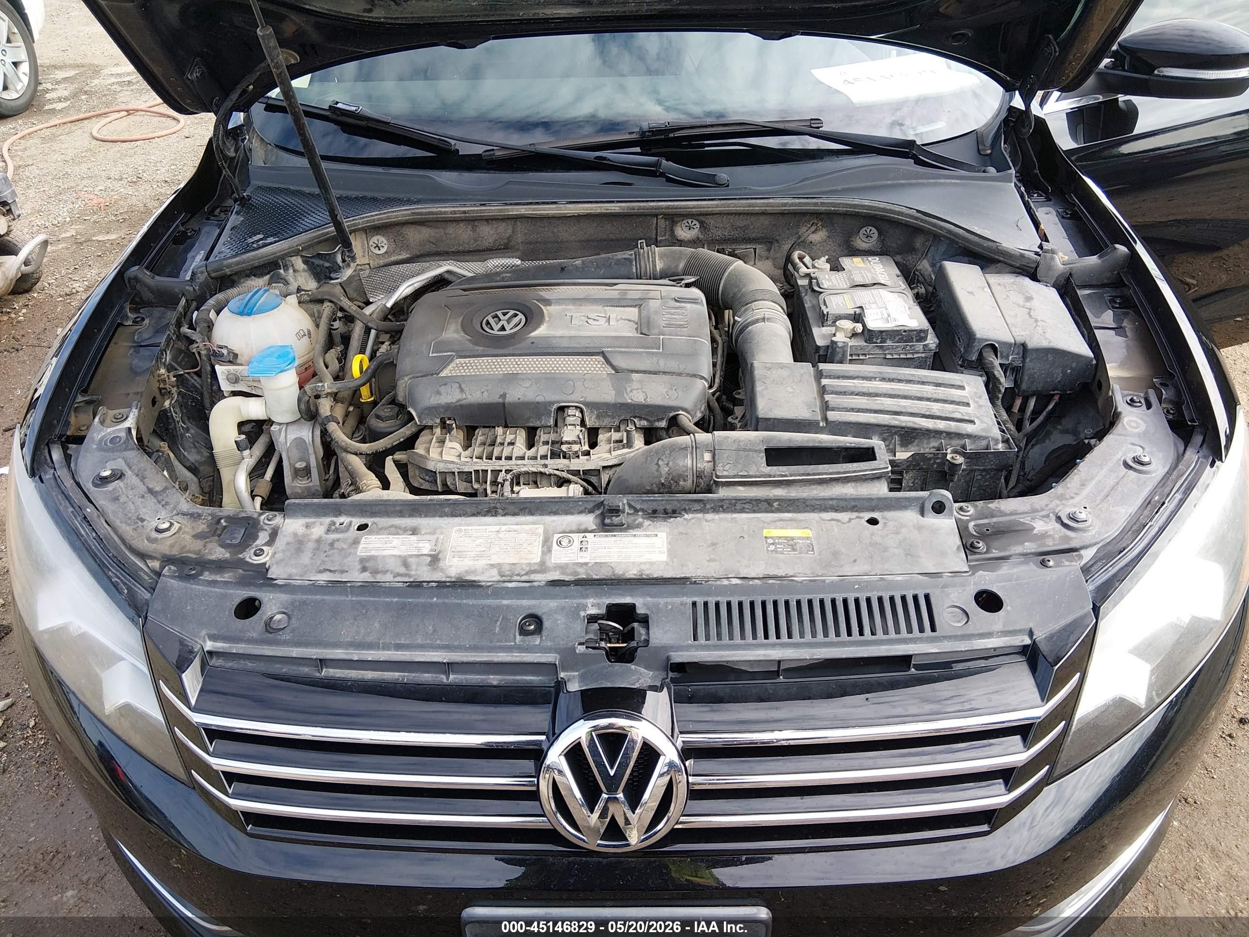 2014 Volkswagen Passat 1.8t Se Black vin: 1VWBS7A3XEC104552