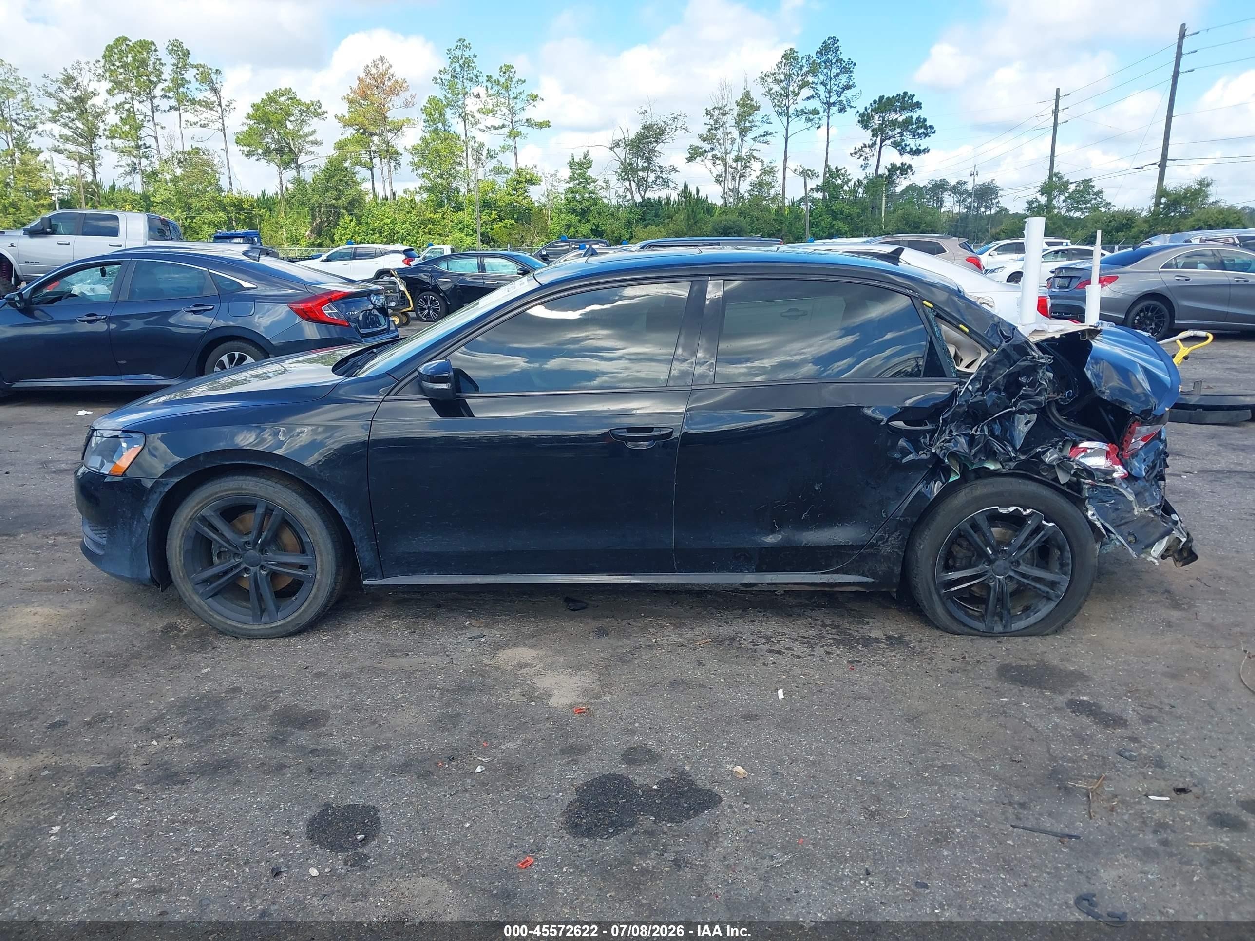 2014 Volkswagen Passat 1.8t Se Black vin: 1VWBS7A3XEC114188