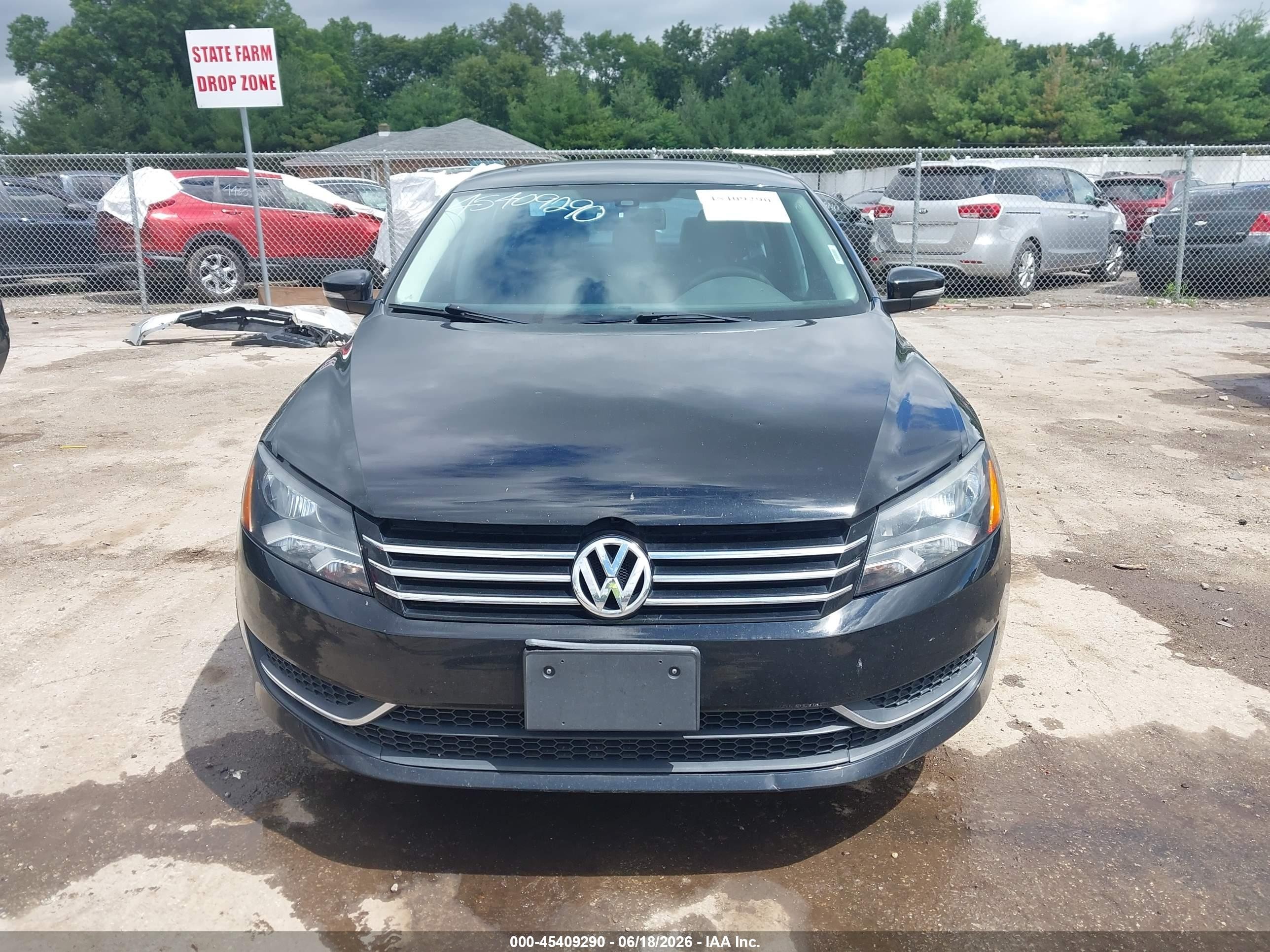 2014 Volkswagen Passat 1.8t Se Black vin: 1VWBT7A30EC074376