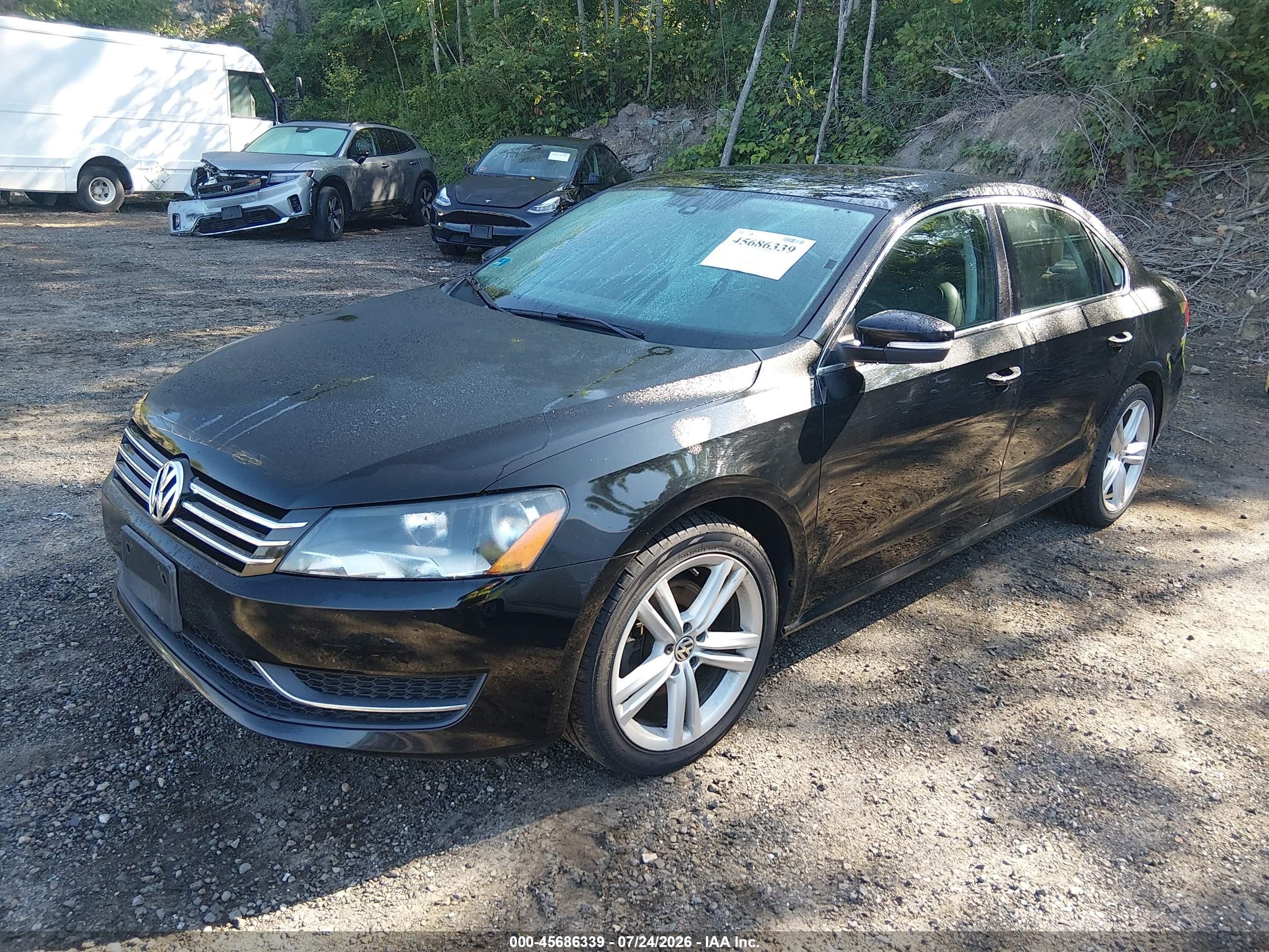 2014 Volkswagen Passat 1.8t Se Black vin: 1VWBT7A31EC055531