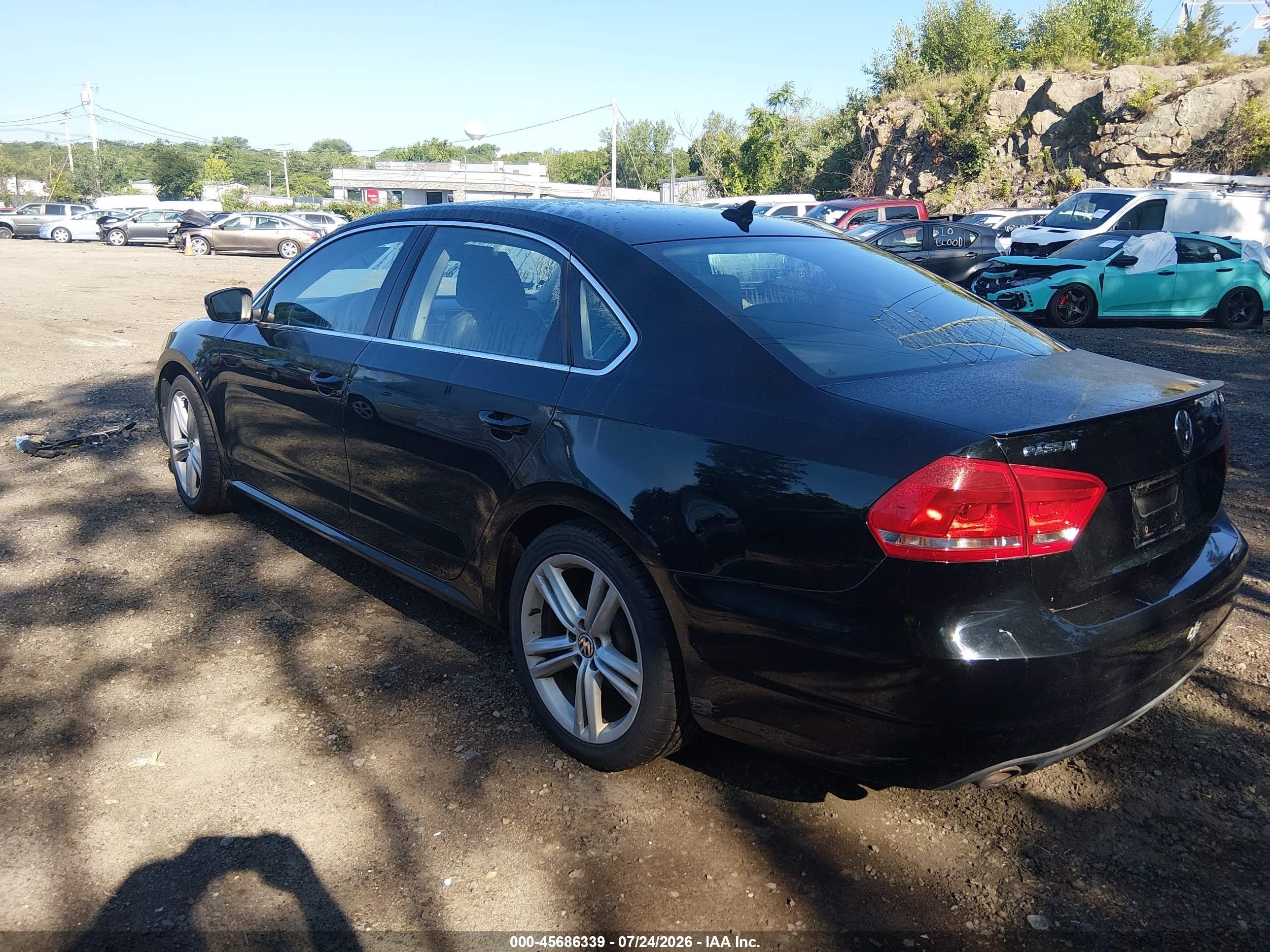 2014 Volkswagen Passat 1.8t Se Black vin: 1VWBT7A31EC055531
