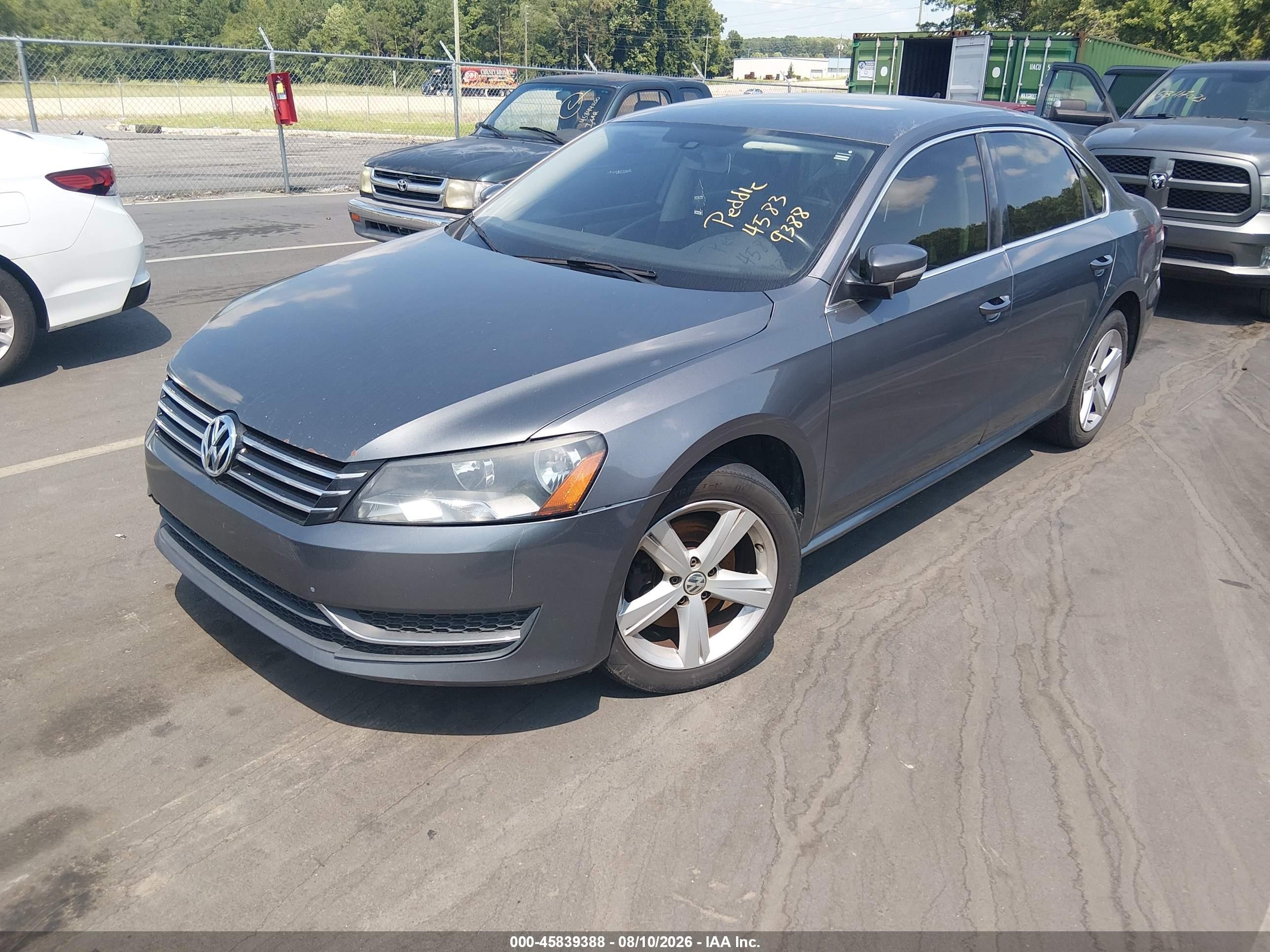 2015 Volkswagen Passat 1.8t Se Gray vin: 1VWBT7A31FC014110