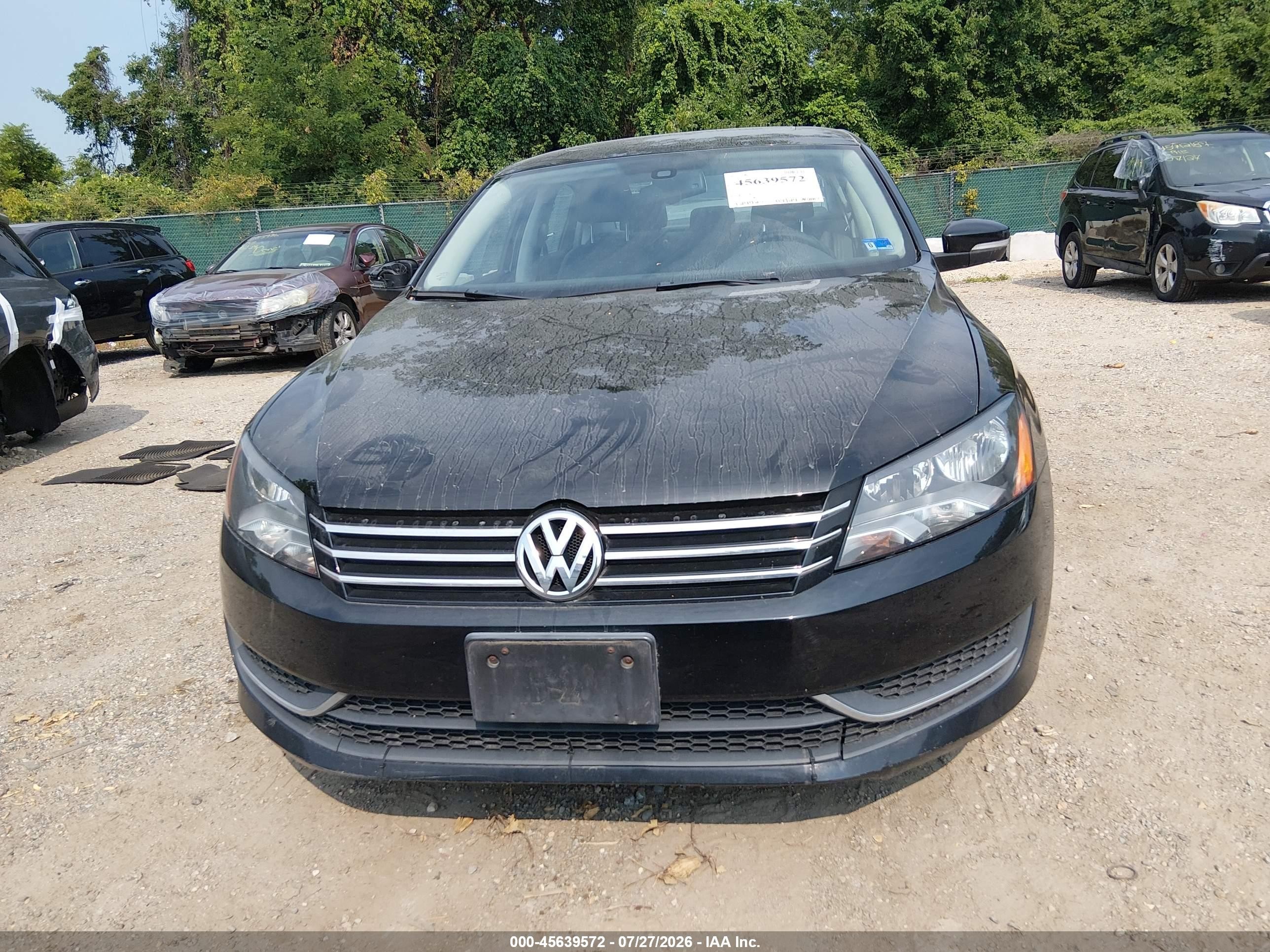2014 Volkswagen Passat 1.8t Se Black vin: 1VWBT7A32EC047017