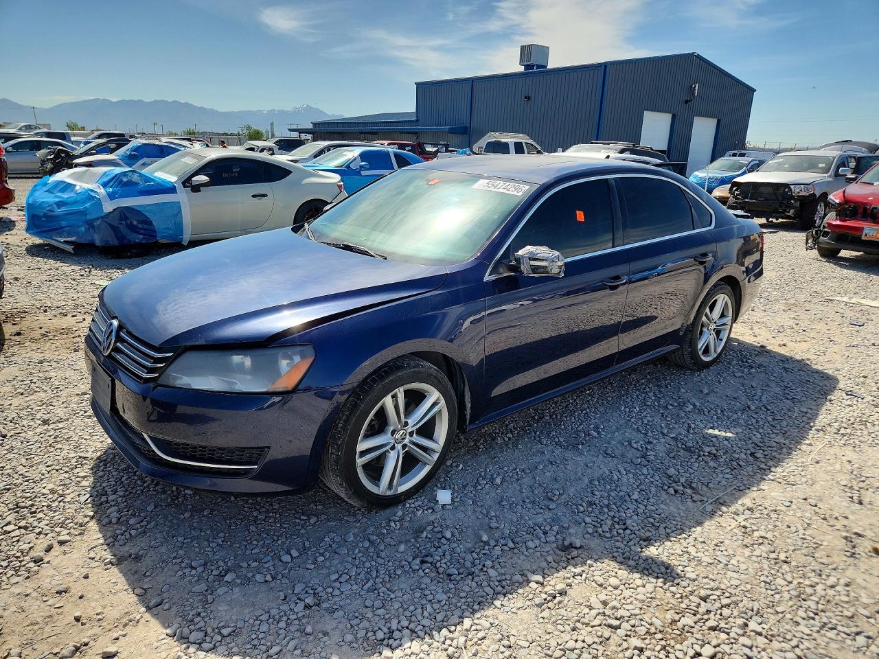 2014 Volkswagen Passat Se Синий vin: 1VWBT7A33EC039119