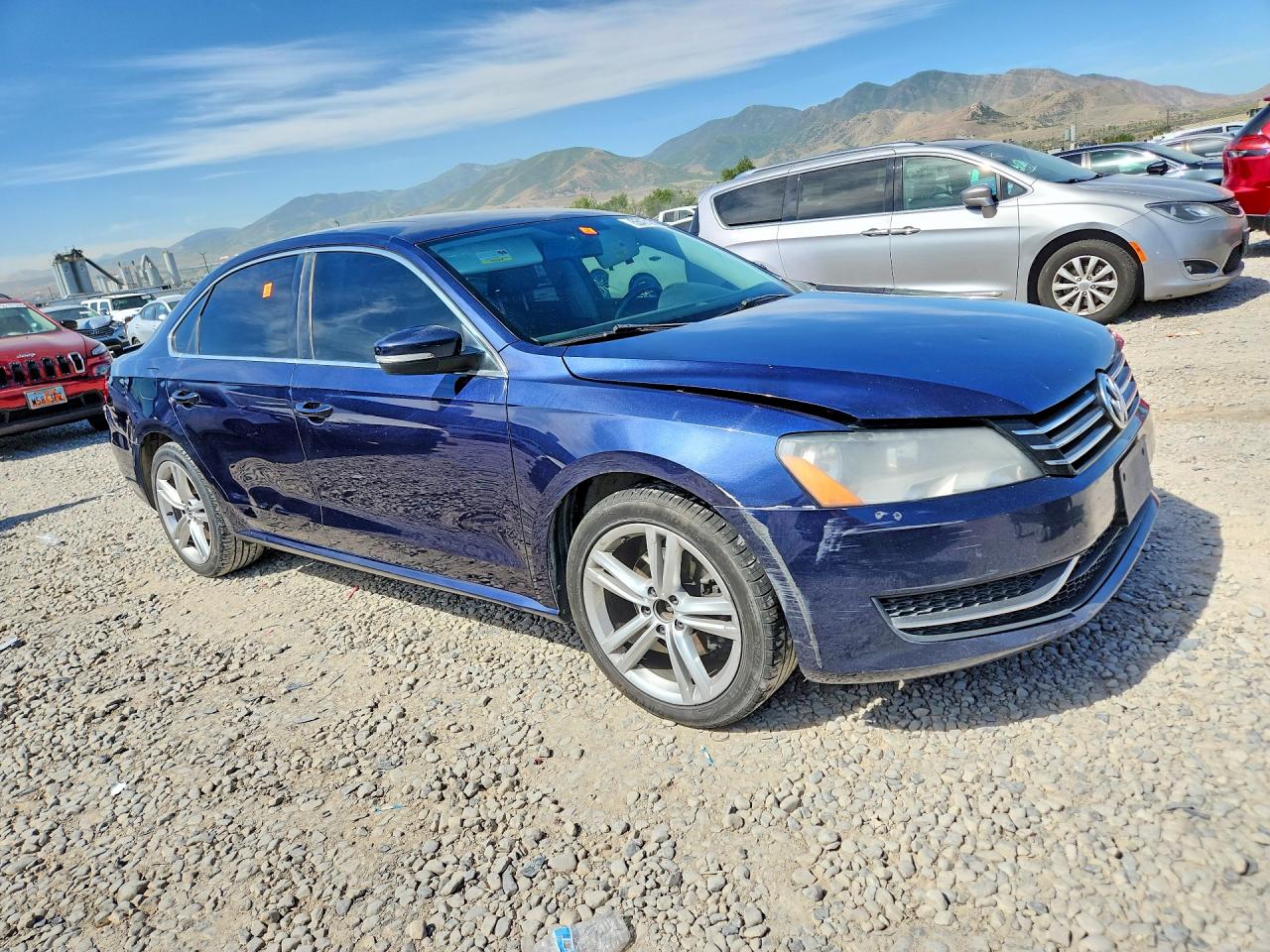 2014 Volkswagen Passat Se Синий vin: 1VWBT7A33EC039119