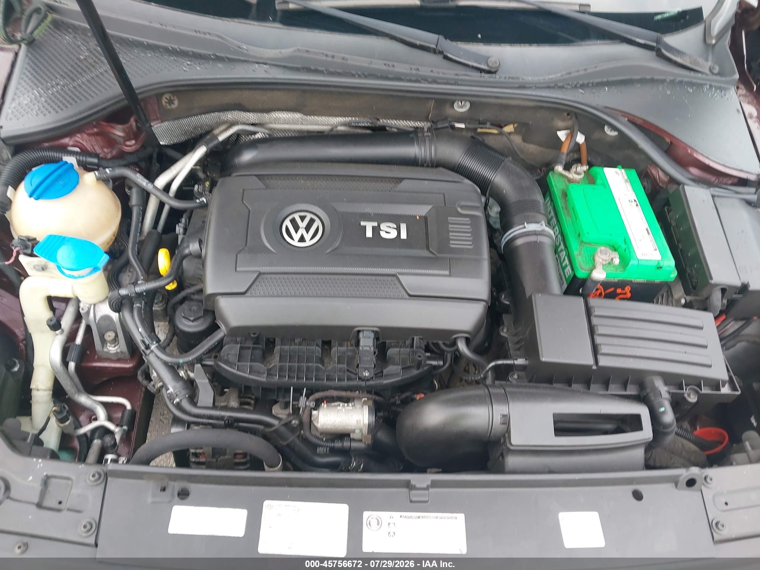 2014 Volkswagen Passat 1.8t Se Burgundy vin: 1VWBT7A33EC055756