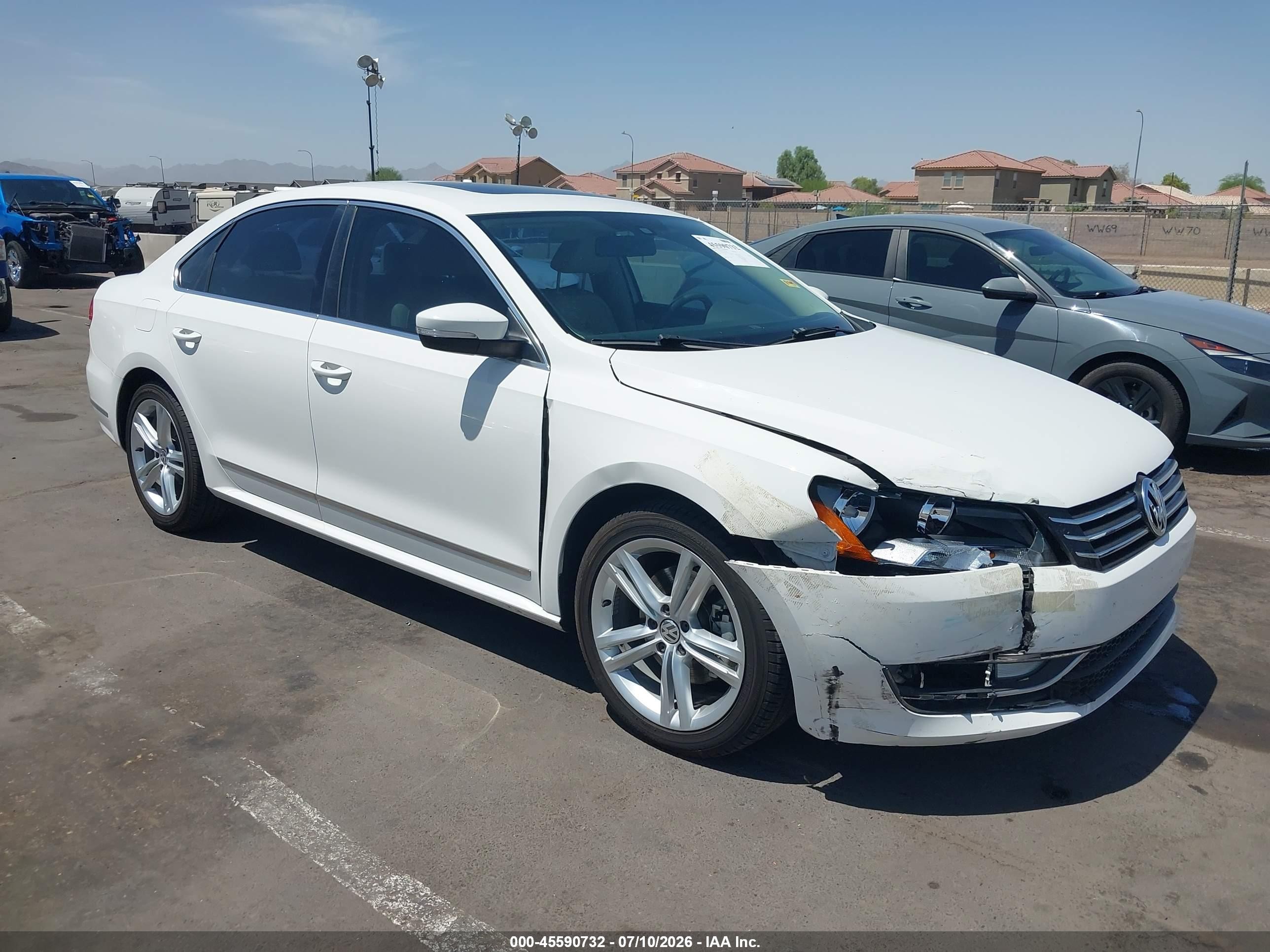 2015 Volkswagen Passat 1.8t Se White vin: 1VWBT7A33FC039610