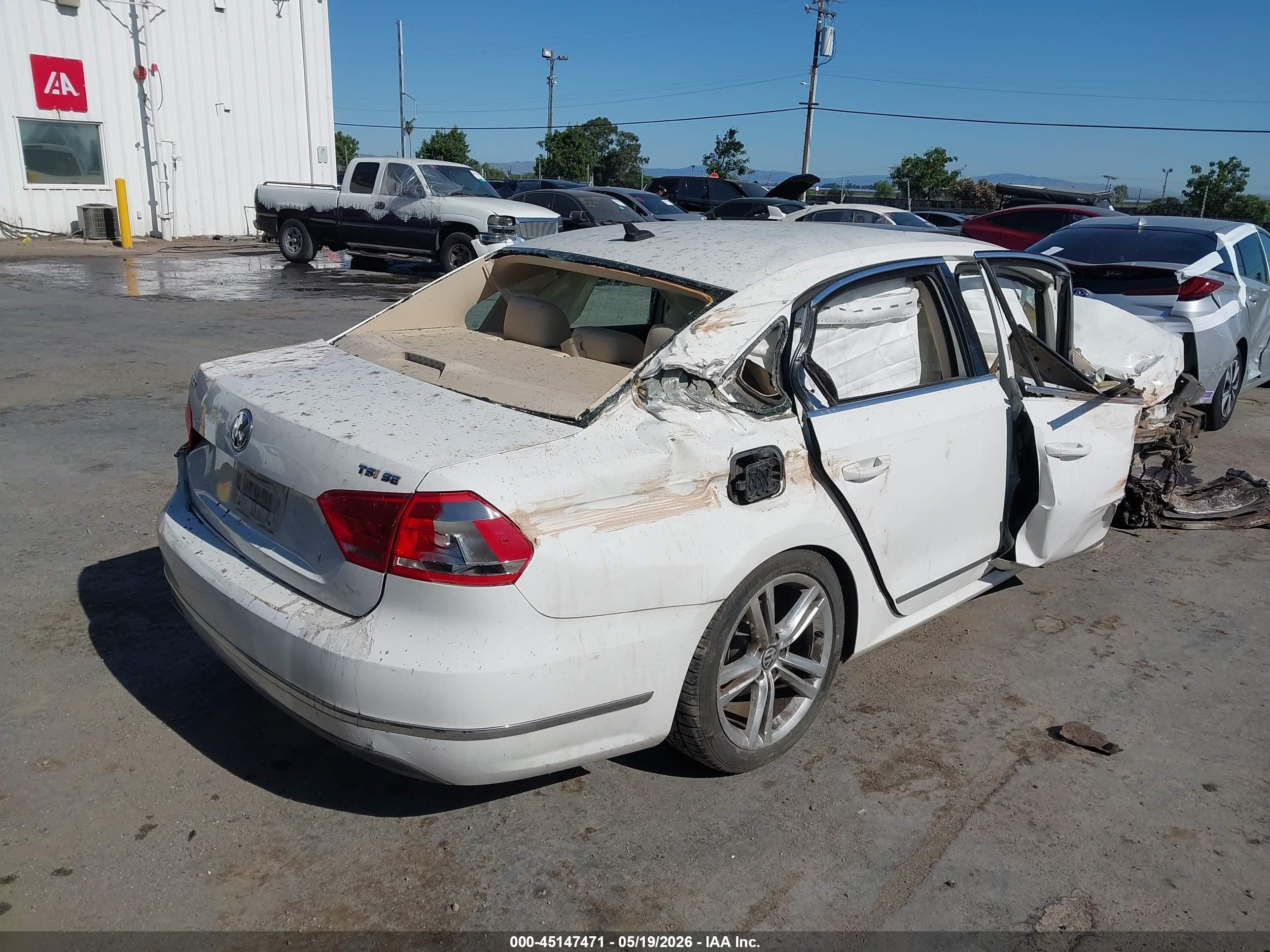 2015 Volkswagen Passat 1.8t Se White vin: 1VWBT7A34FC062054