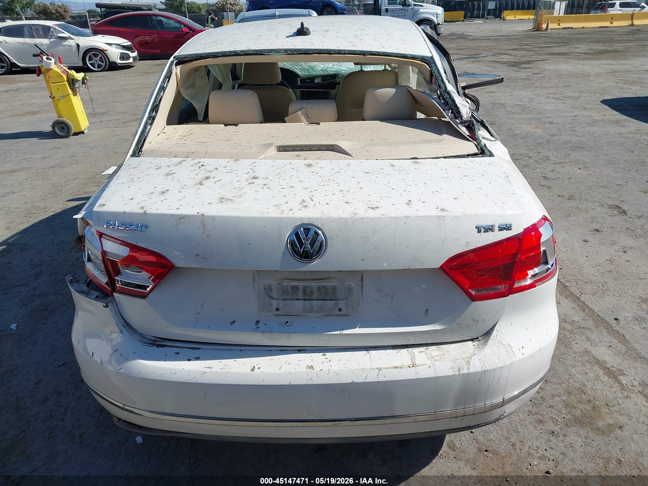 2015 Volkswagen Passat 1.8t Se White vin: 1VWBT7A34FC062054