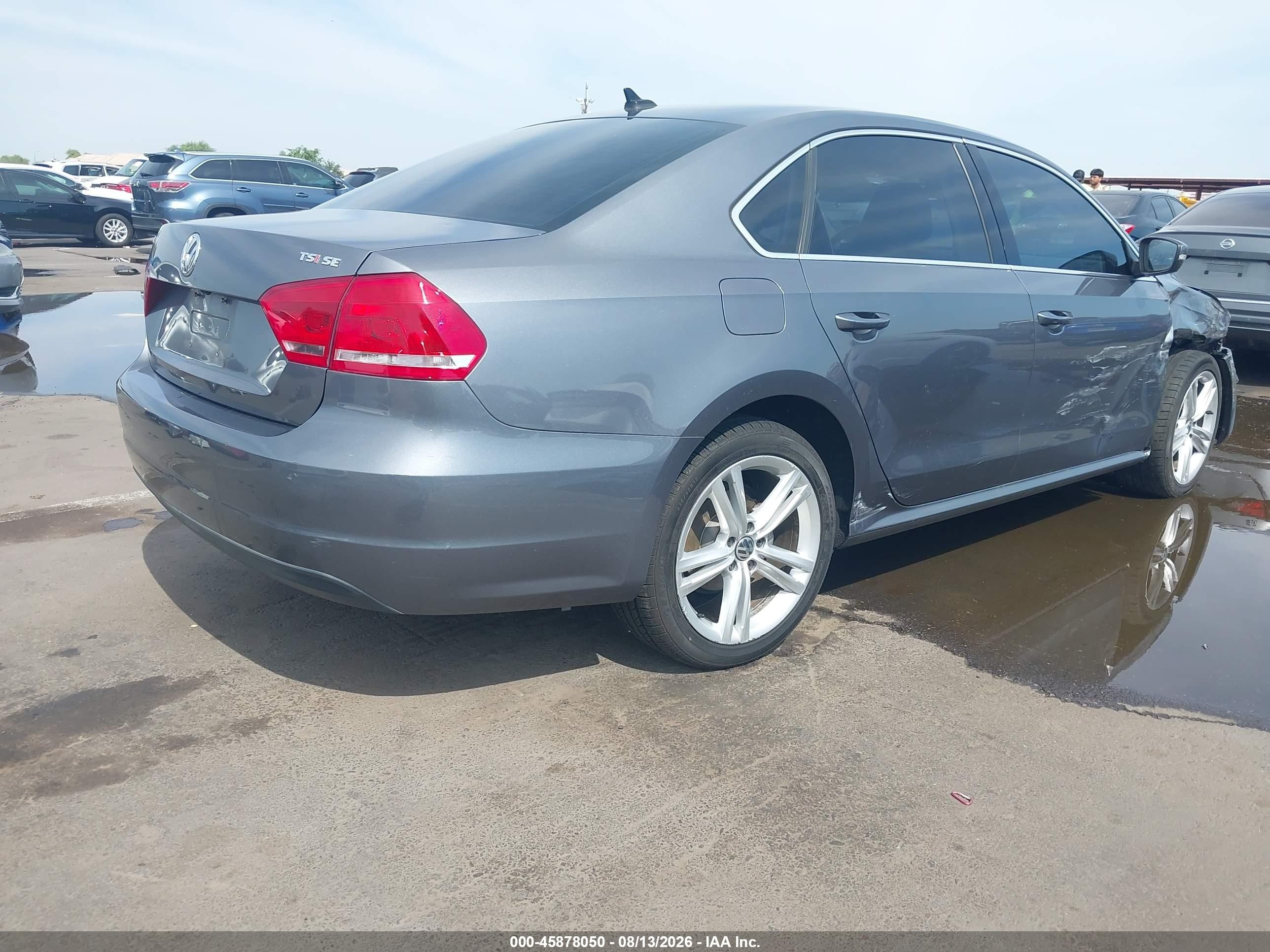 2014 Volkswagen Passat 1.8t Se Gray vin: 1VWBT7A35EC092971