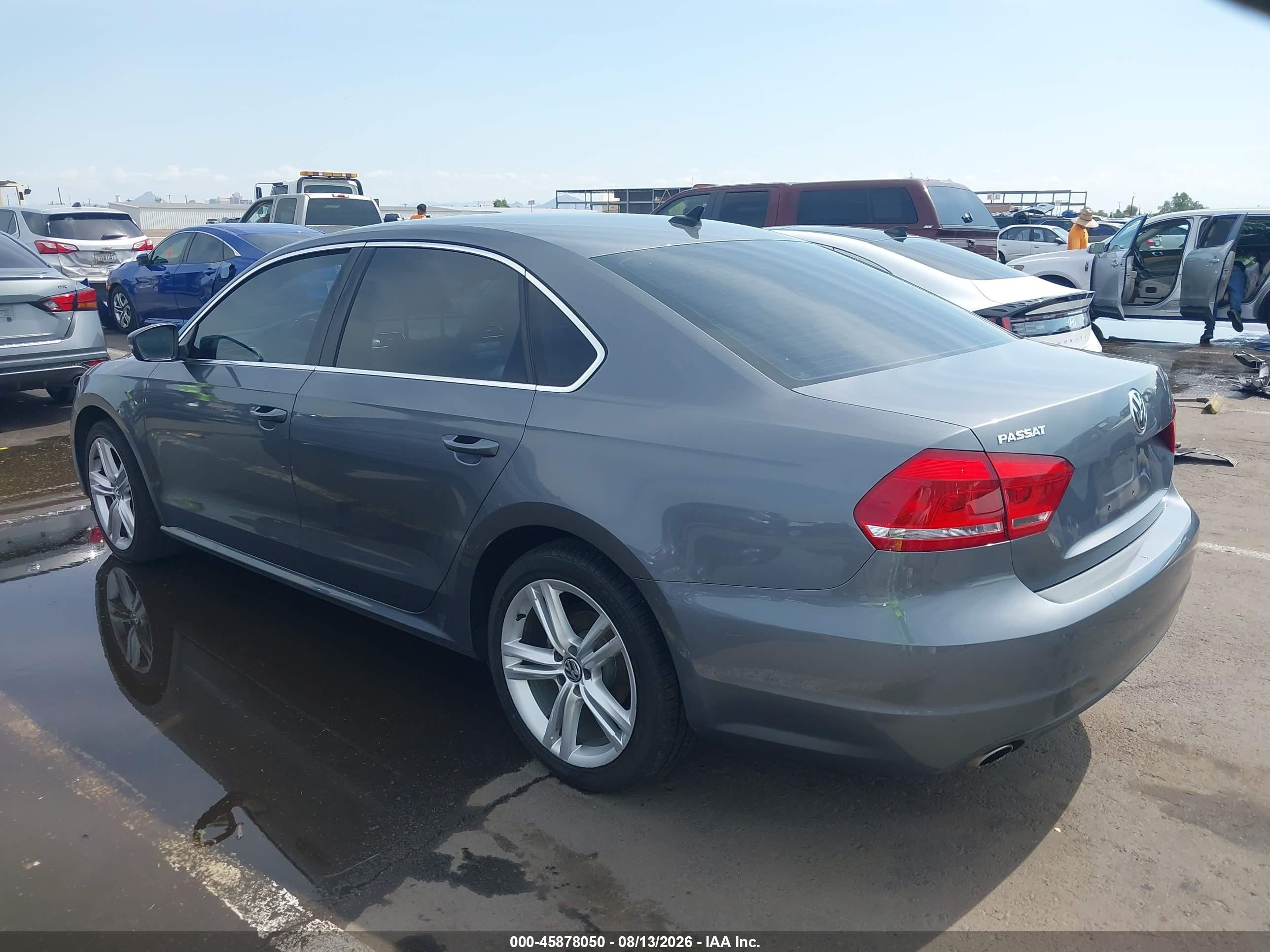 2014 Volkswagen Passat 1.8t Se Gray vin: 1VWBT7A35EC092971